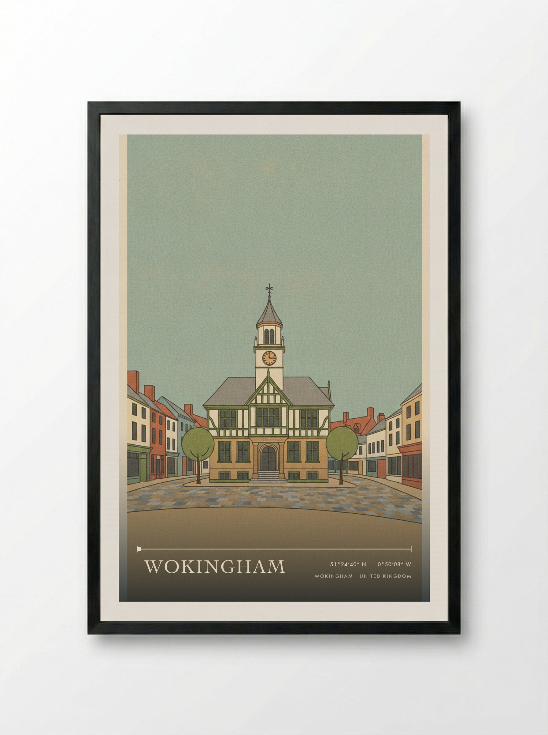 Wokingham United Kingdom Travel Poster - Framed Print Black