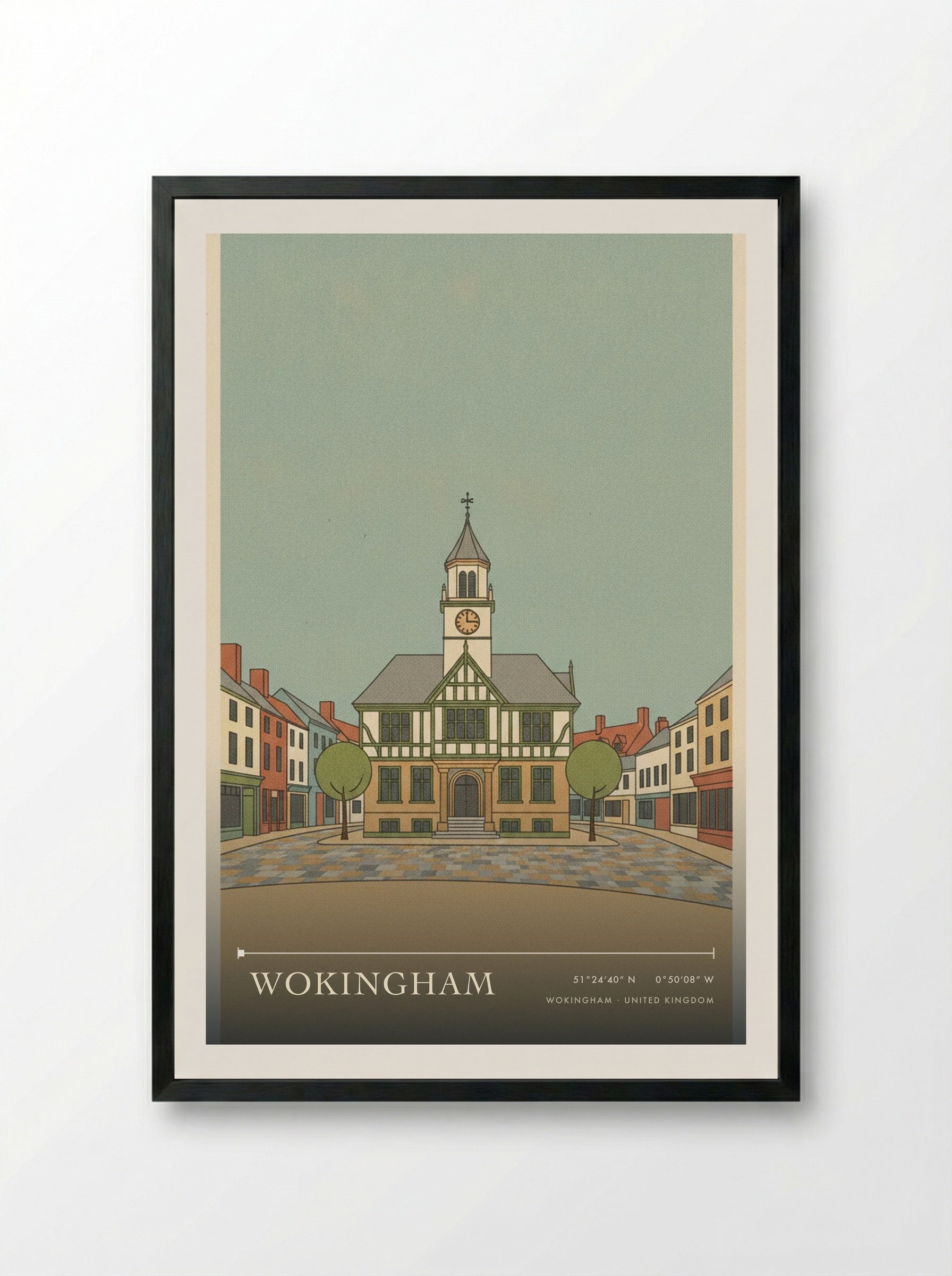 Wokingham United Kingdom Travel Poster - Framed Print Black