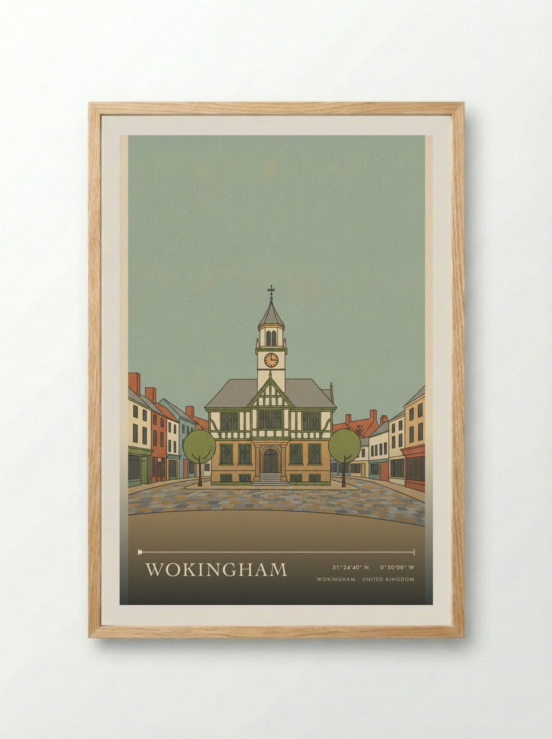 Wokingham United Kingdom Travel Poster - Framed Print Wood