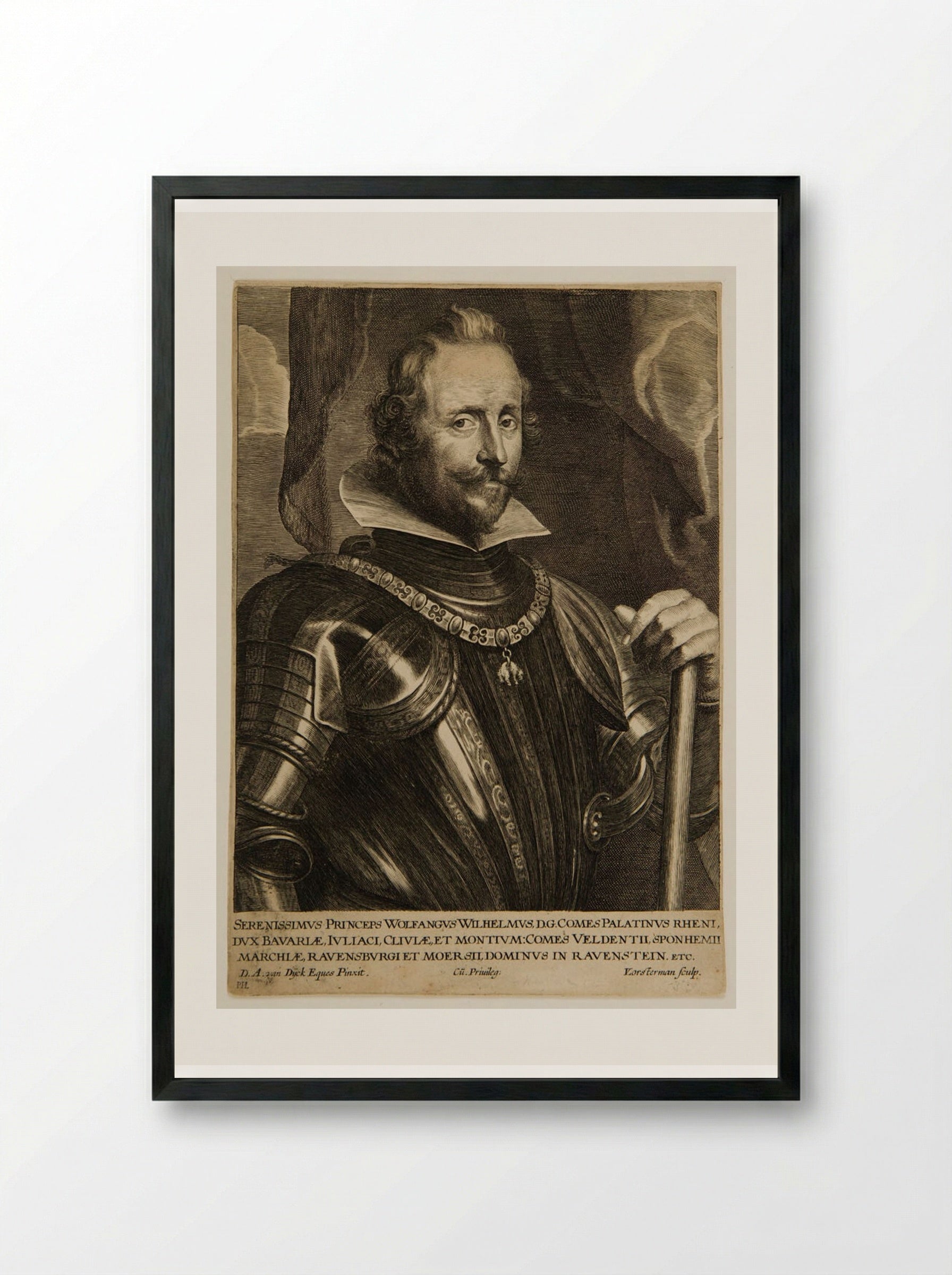 Wolfgang Wilhelm, Count Palatine of the Rhine - Lucas Vorsterman I - Framed Print Black