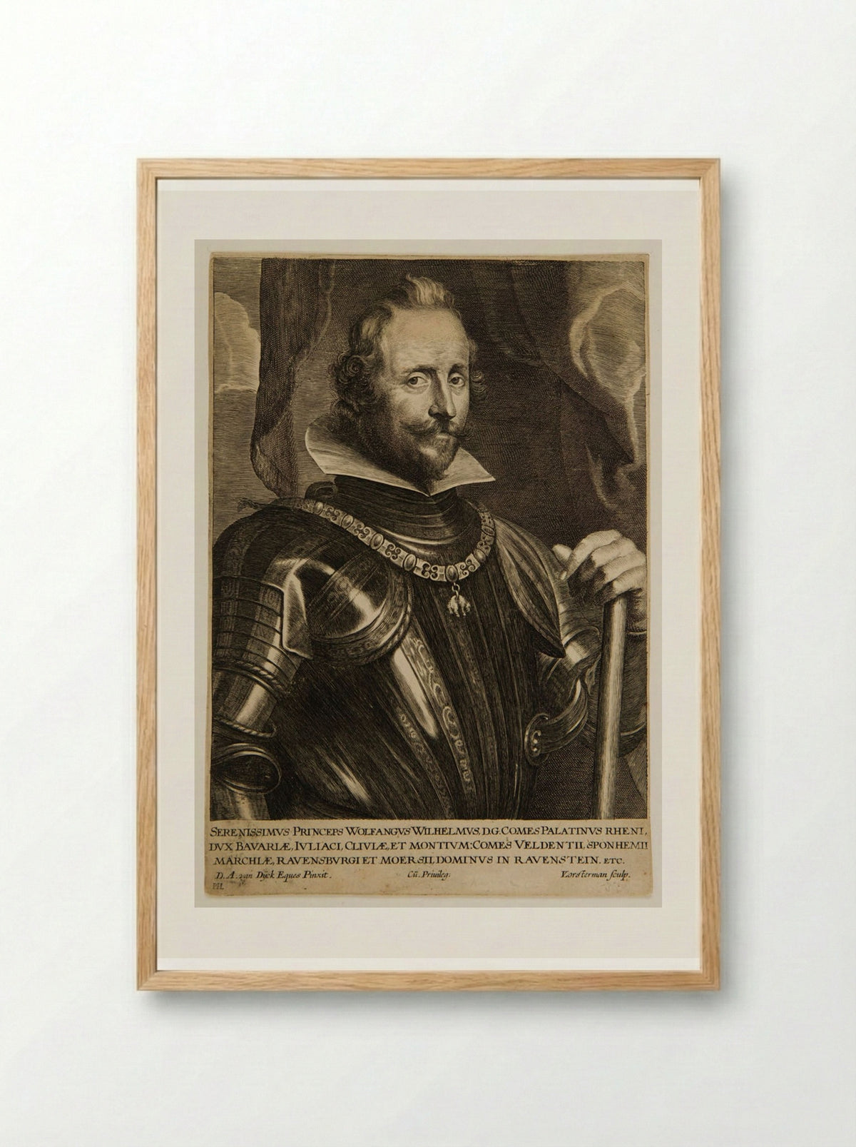 Wolfgang Wilhelm, Count Palatine of the Rhine - Lucas Vorsterman I - Framed Print Wood
