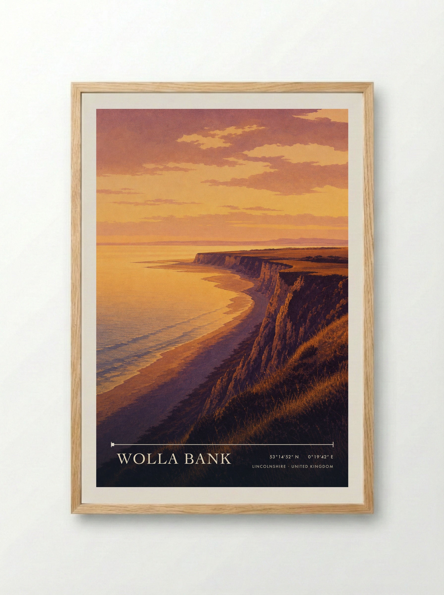 Wolla Bank Lincolnshire United Kingdom Travel Poster - Framed Print Wood
