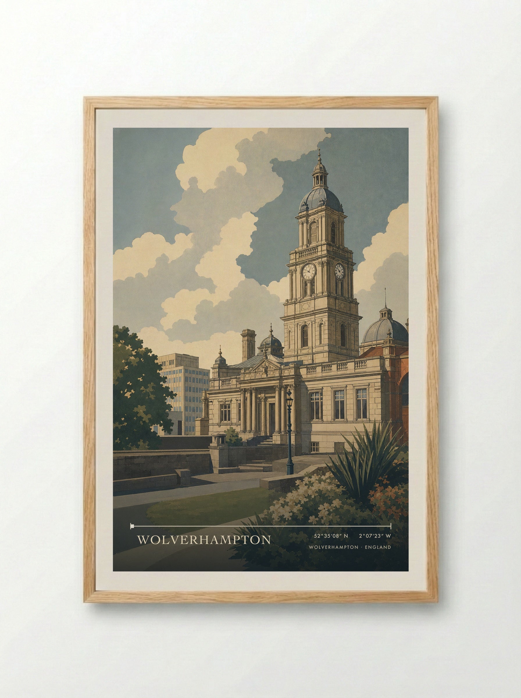 Wolverhampton England Travel Poster - Framed Print Wood