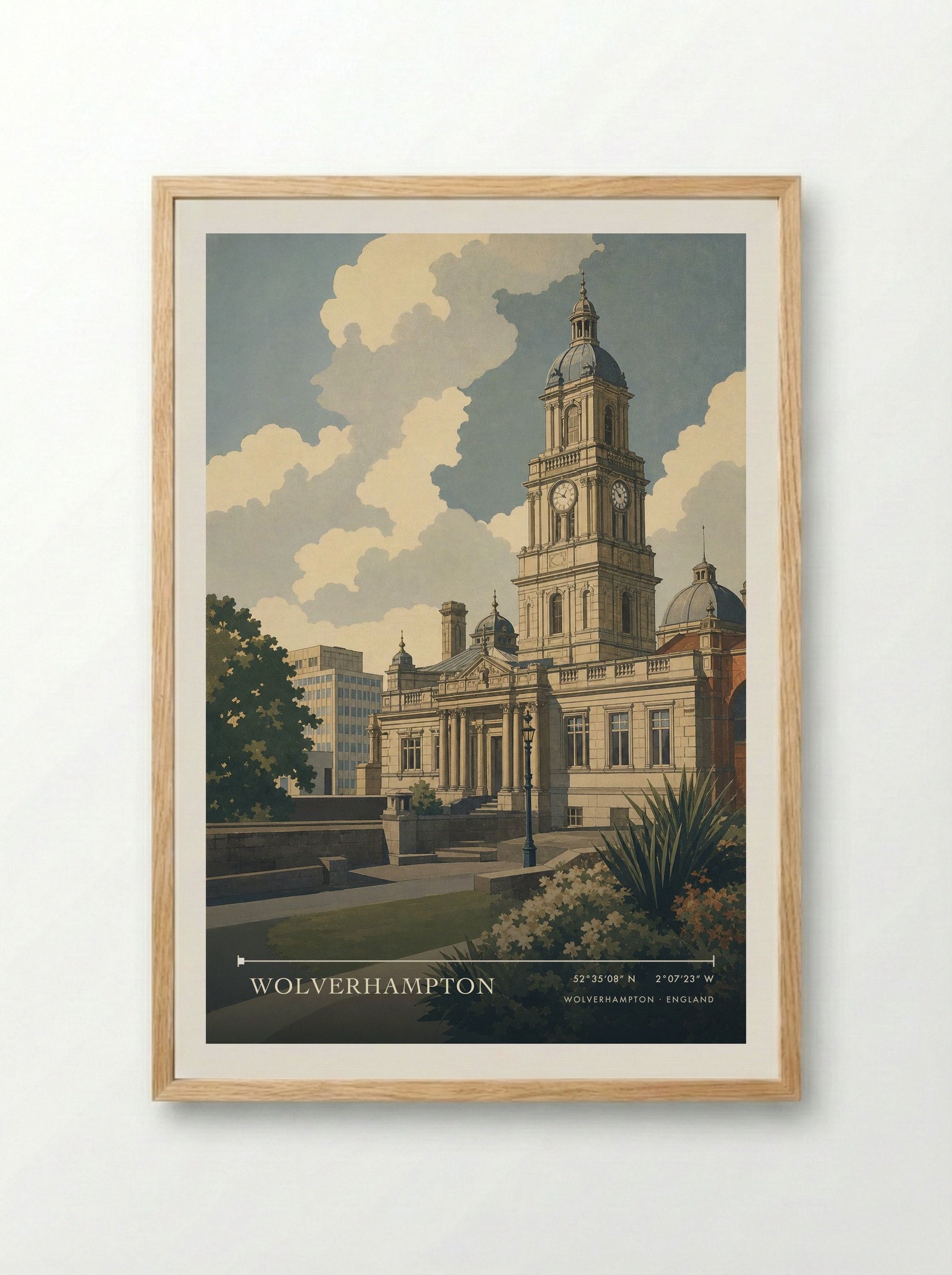 Wolverhampton England Travel Poster - Framed Print Wood