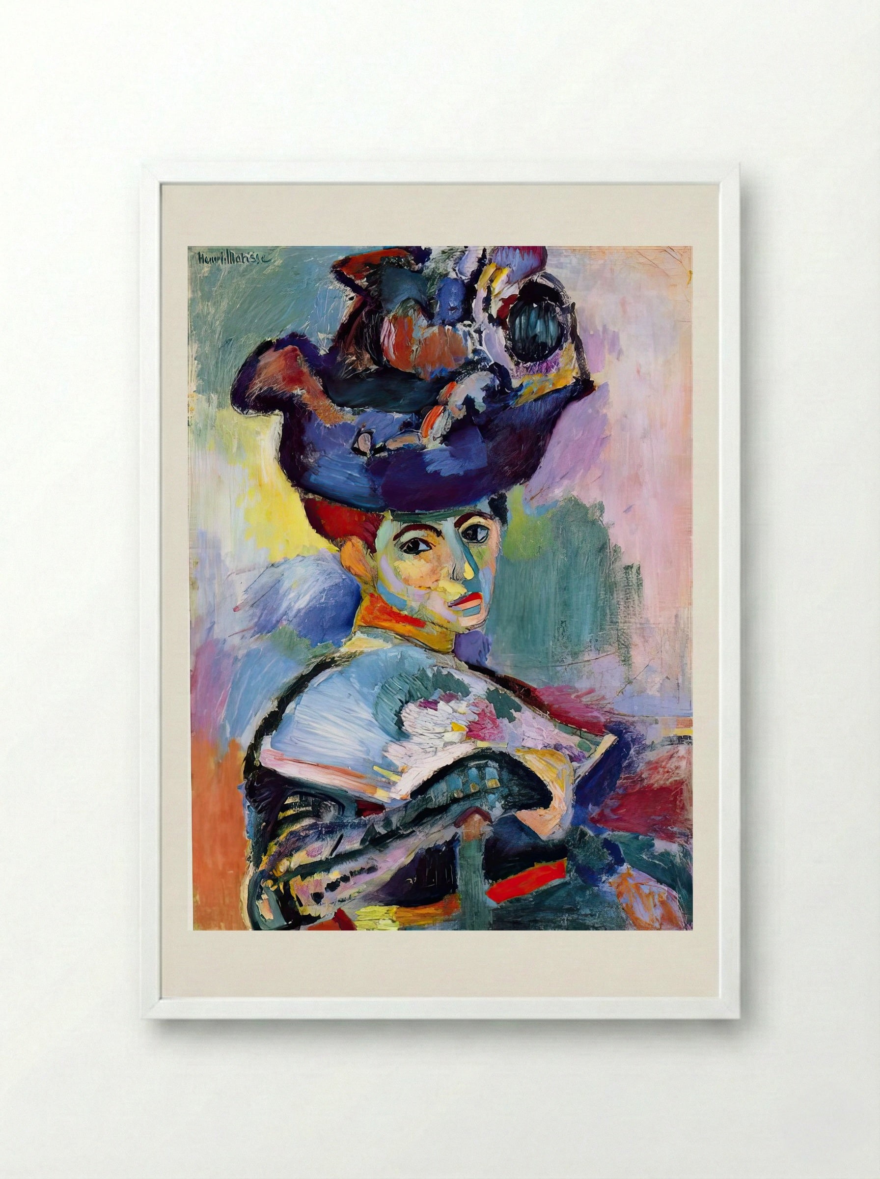 Woman Beside the Water by Henri Matisse – Fauvist Figurative Landscape Print - Framed Print White