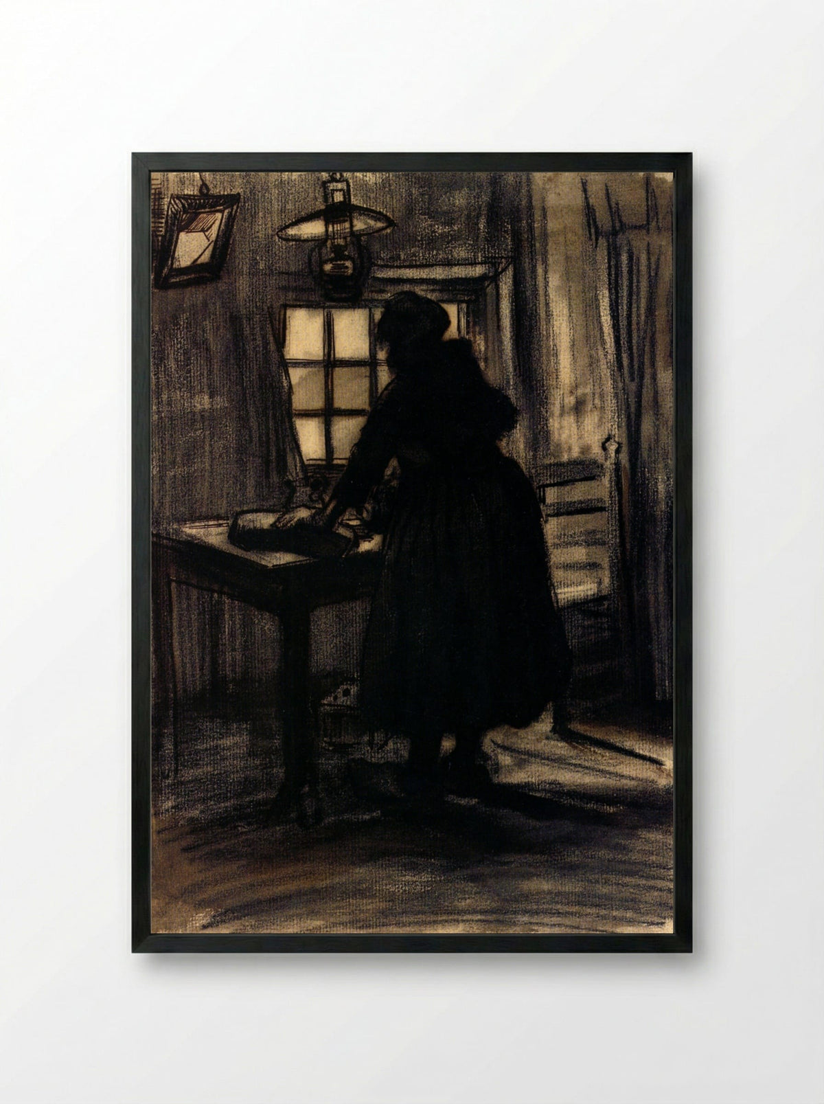 Woman Cutting Bread - Vincent van Gogh - Framed Print Black