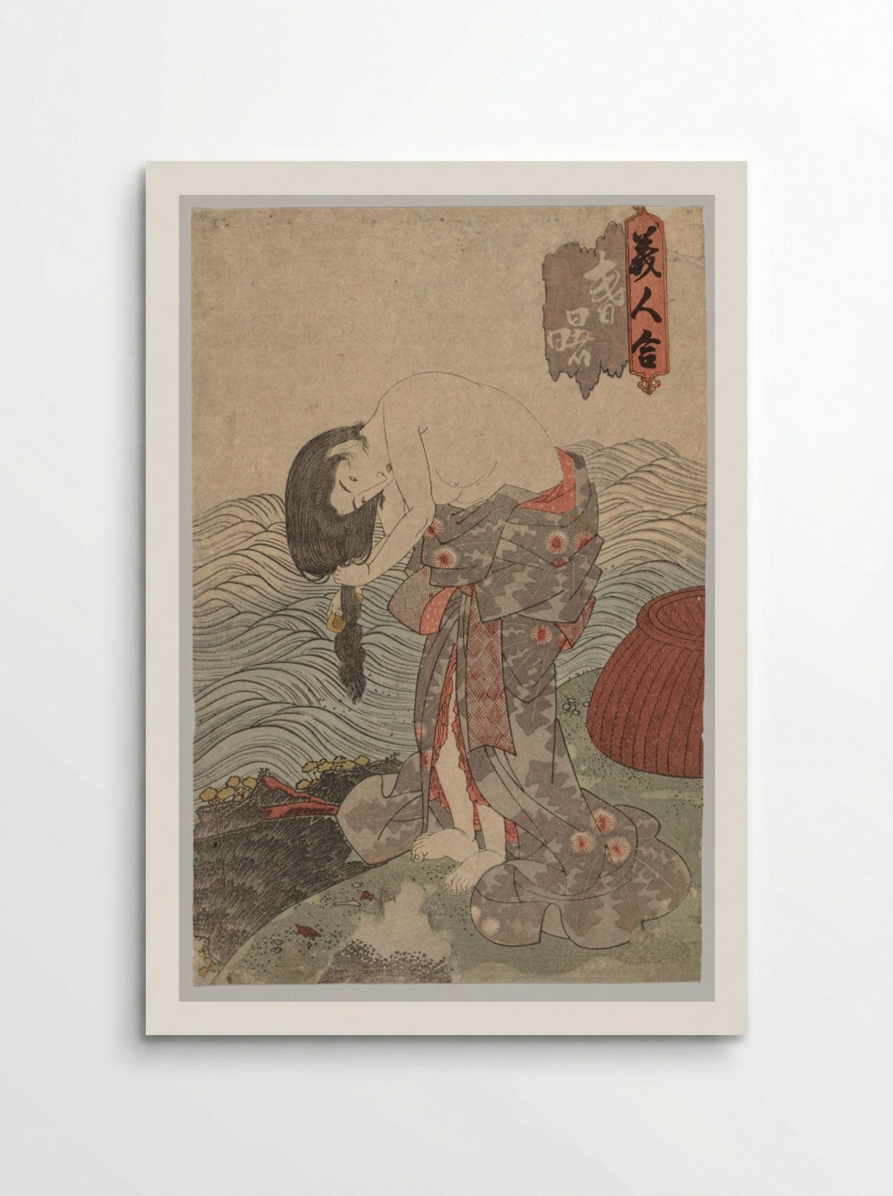 Woman Diver Combing her Hair - Utagawa Kunisada - Poster