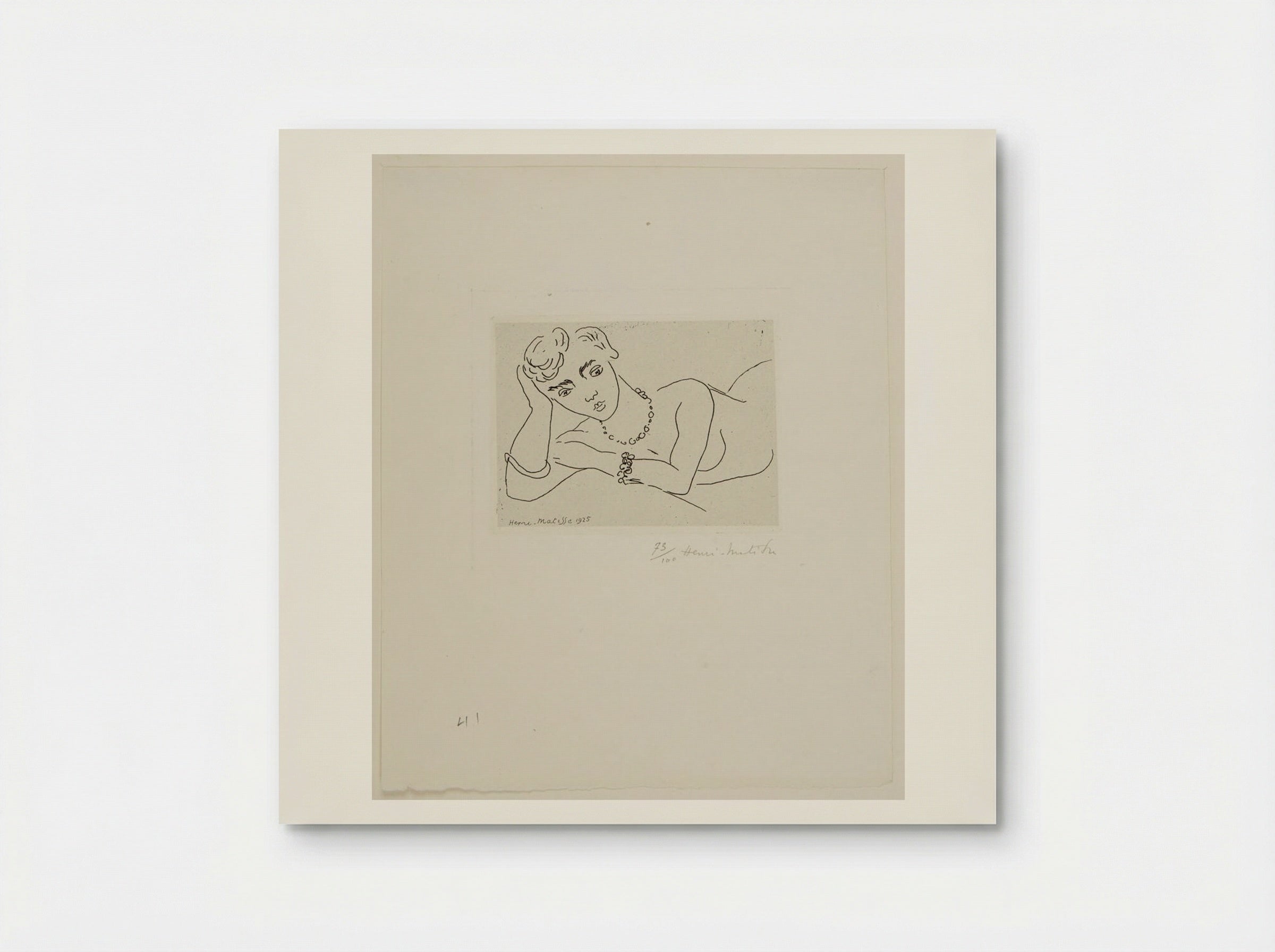 Woman Leaning on Her Elbow - Henri Matisse - Poster