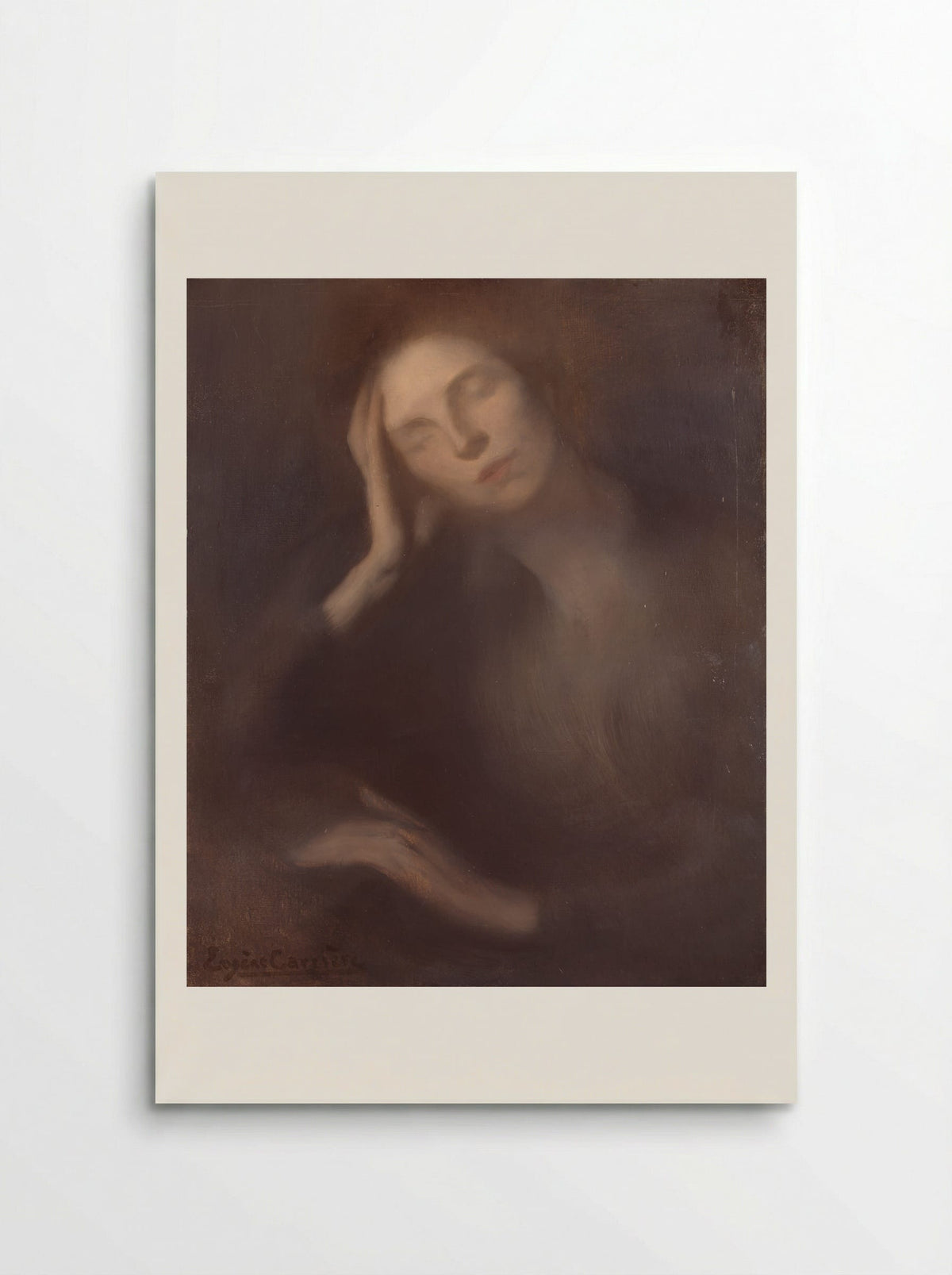 Woman Leaning on a Table - Eugène Carrière - Poster
