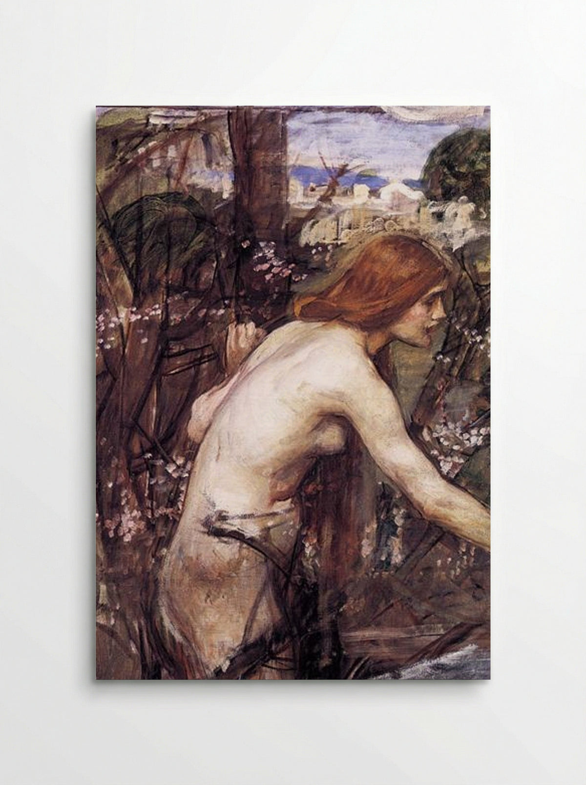 Woman Picking Flowers - John William Waterhouse - Poster