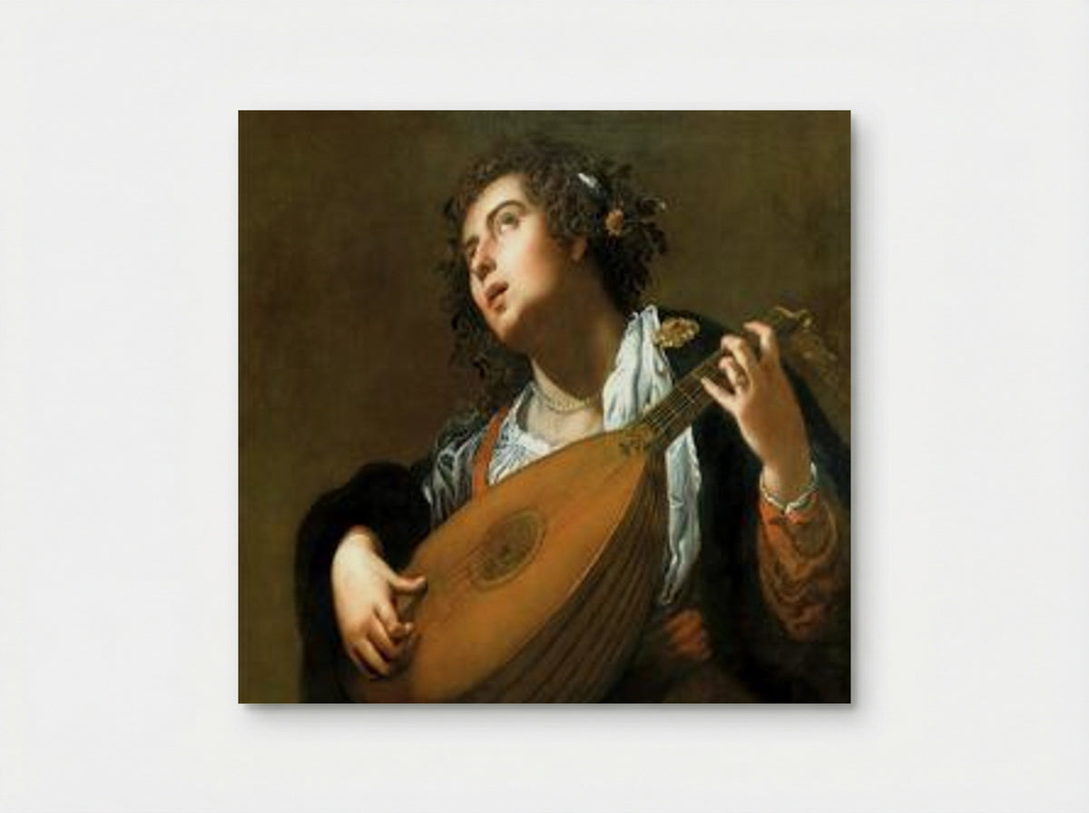 Woman Playing a Lute - Artemisia Gentileschi - Poster
