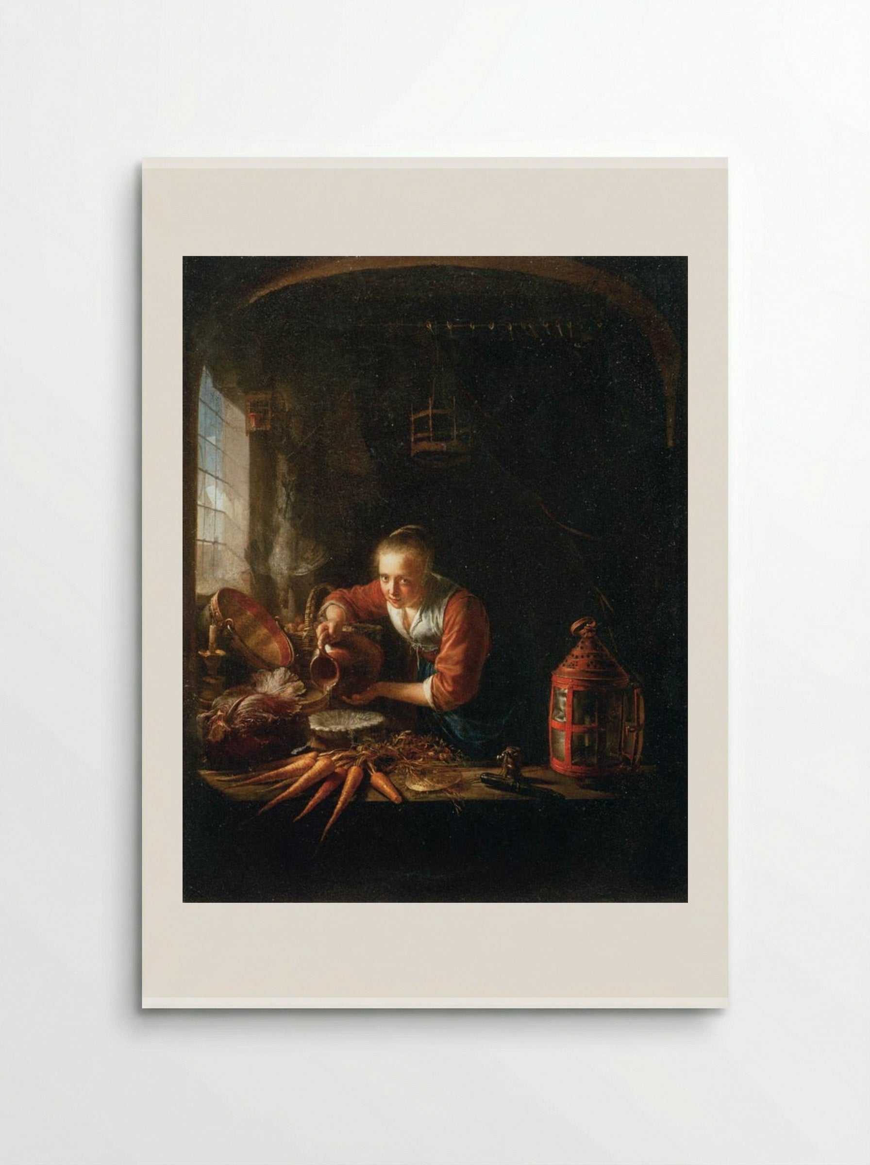 Woman Pouring Water into a Jar - Gerrit Dou - Poster