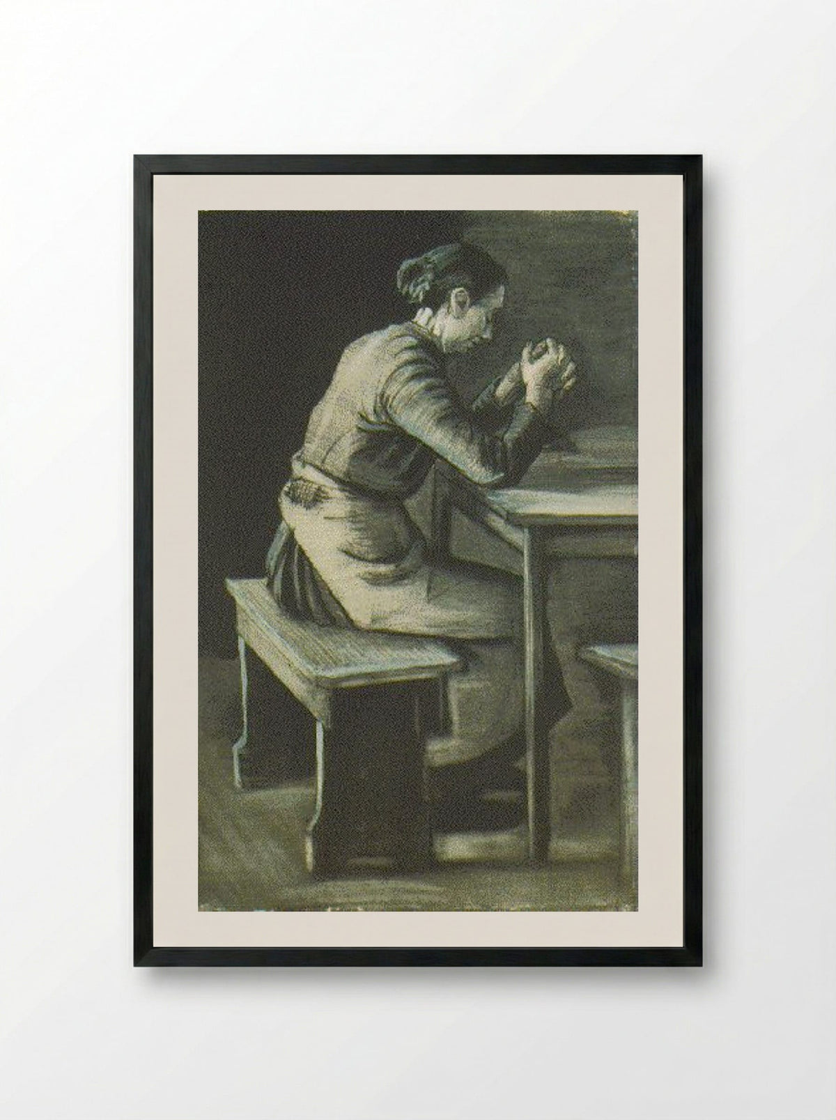 Woman Praying - Vincent van Gogh - Framed Print Black