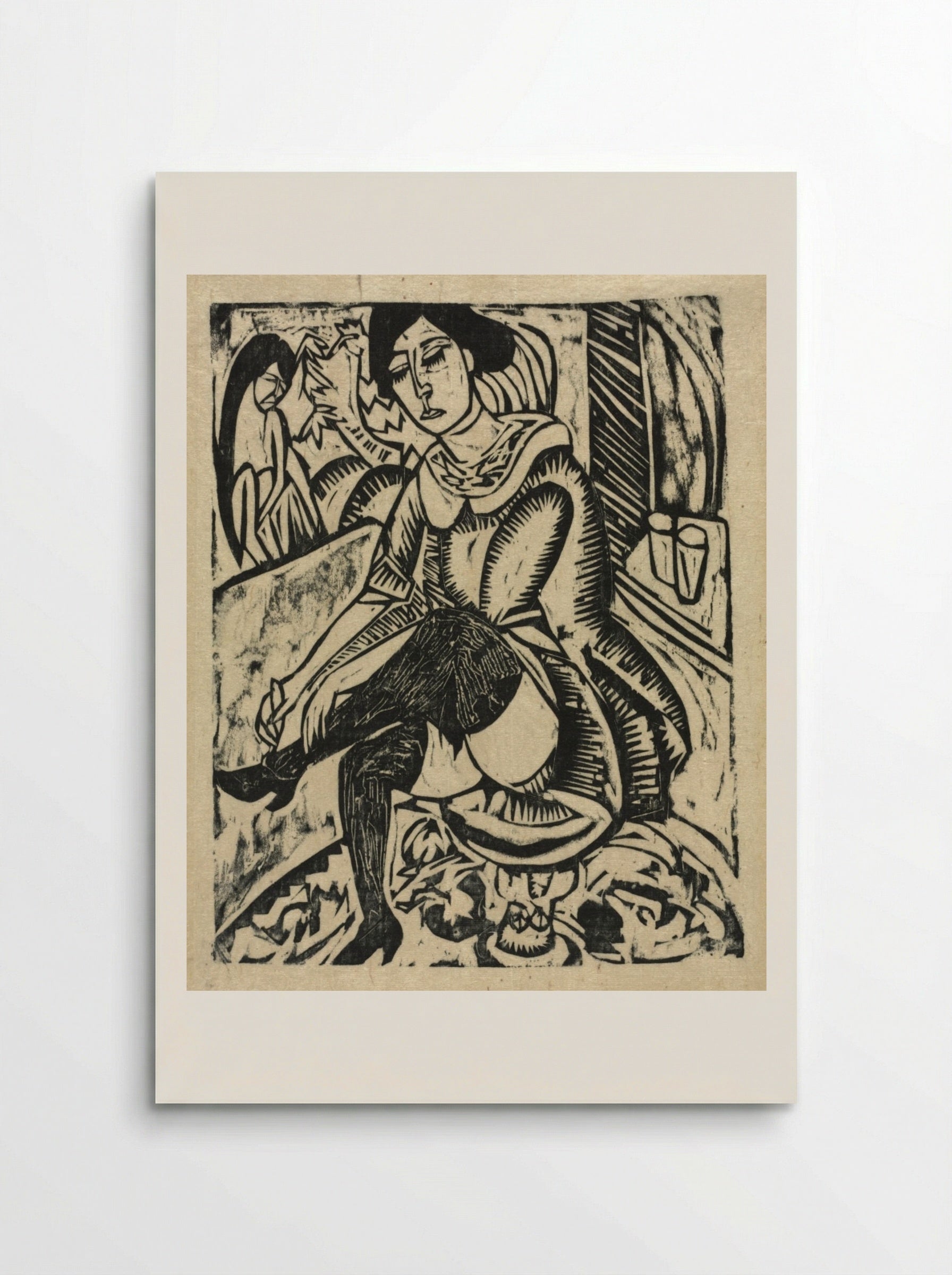 Woman Putting on Her Shoes - Ernst Ludwig Kirchner - Poster