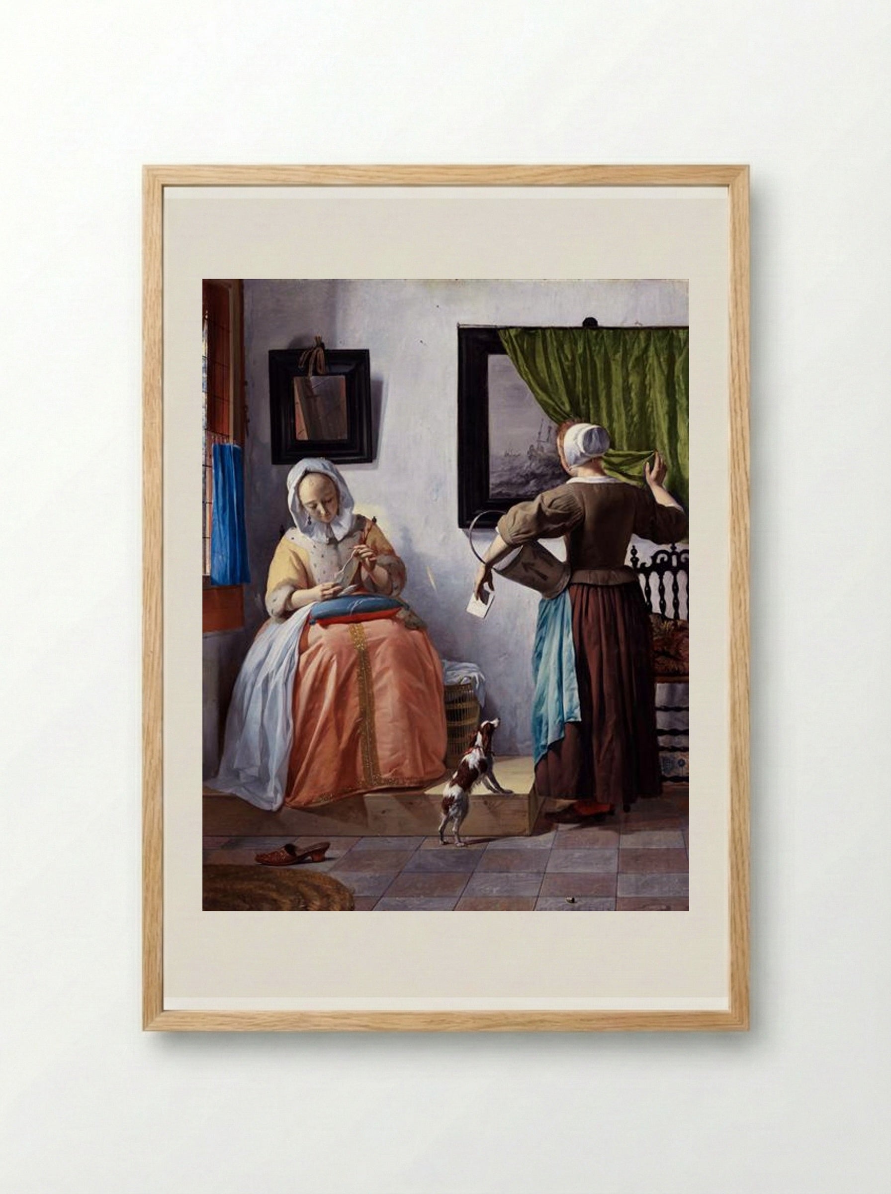 Woman Reading a Letter - Gabriel Metsu - Framed Print Wood