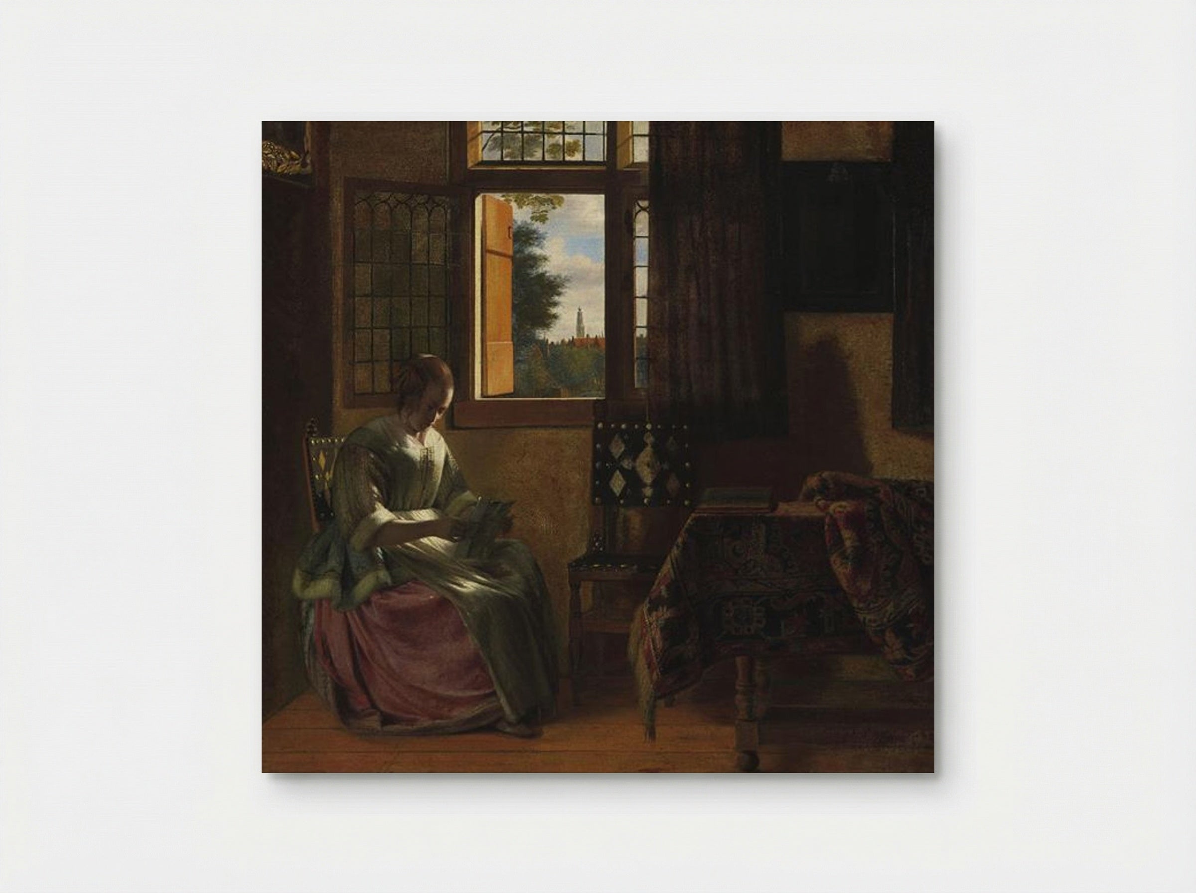 Woman Reading a Letter - Pieter de Hooch - Poster