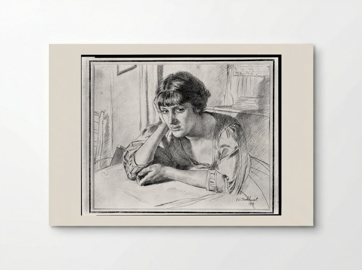 Woman Seated at a Table - Gerald Leslie Brockhurst - Poster