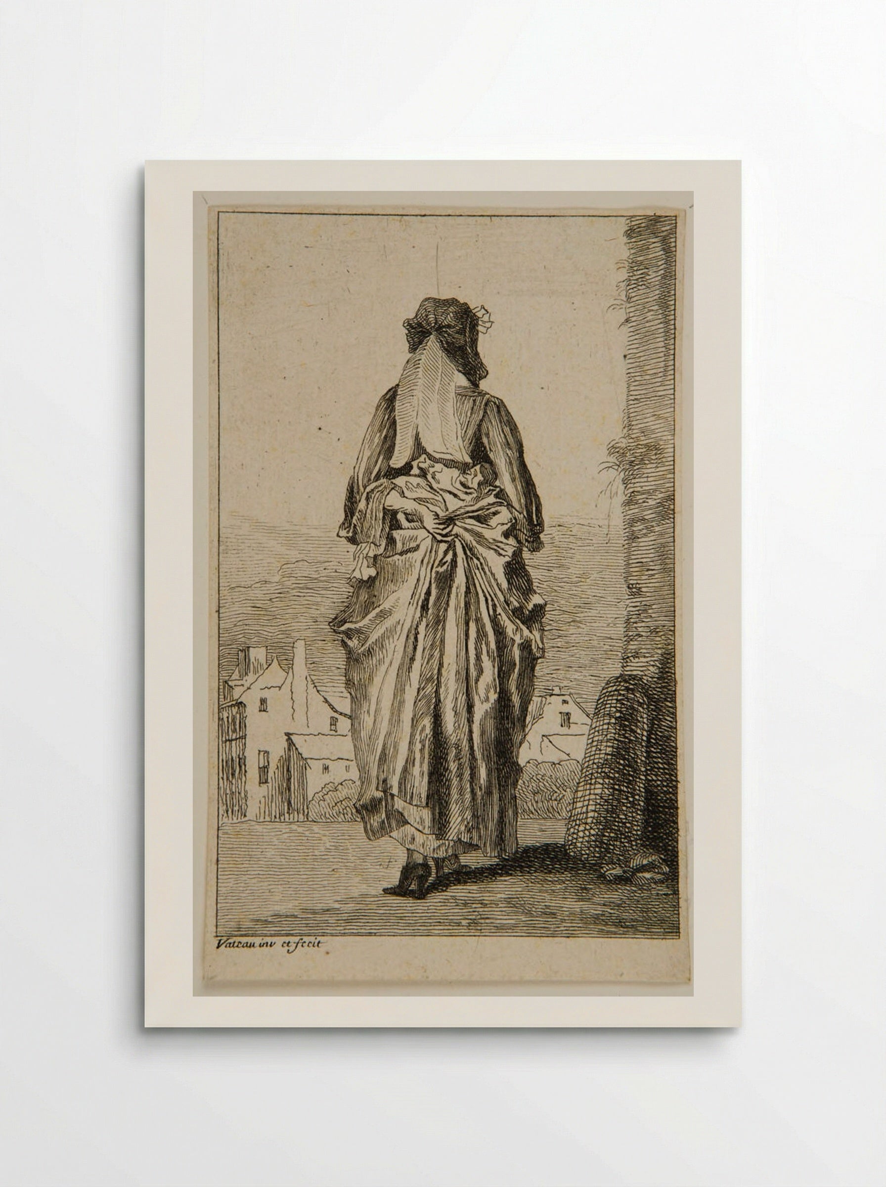 Woman Seen From Behind - Jean-Antoine Watteau - Poster