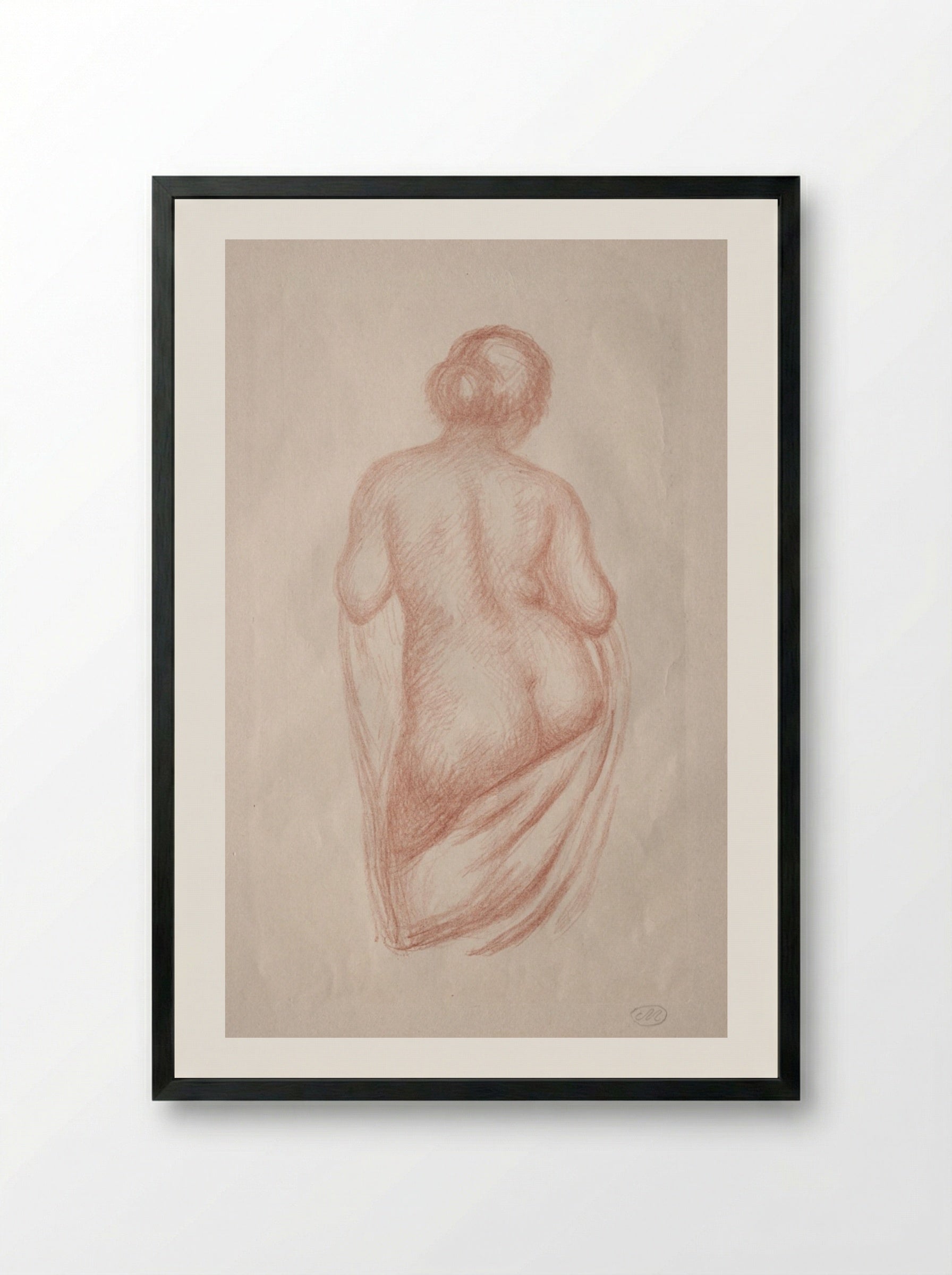 Woman Seen from the Back - Aristide Maillol - Framed Print Black