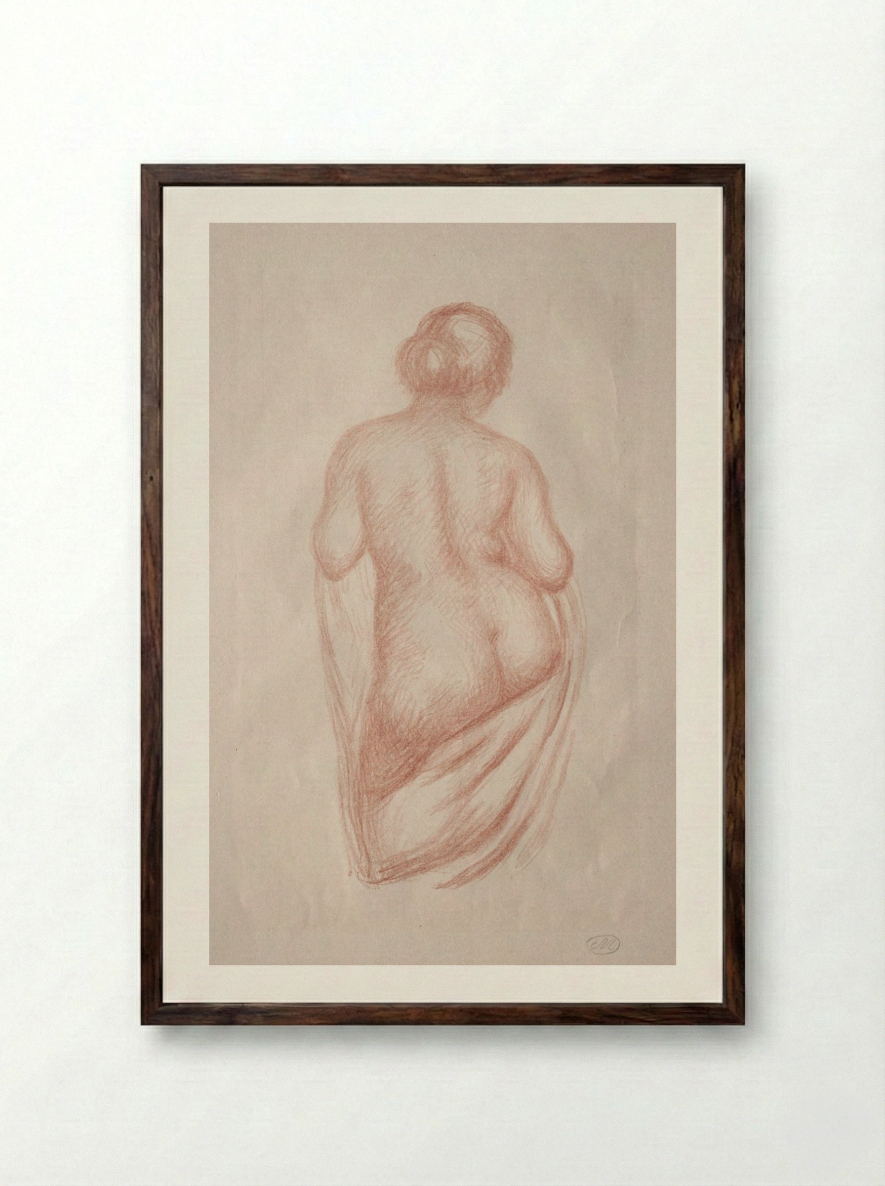 Woman Seen from the Back - Aristide Maillol - Framed Print Dark Wood