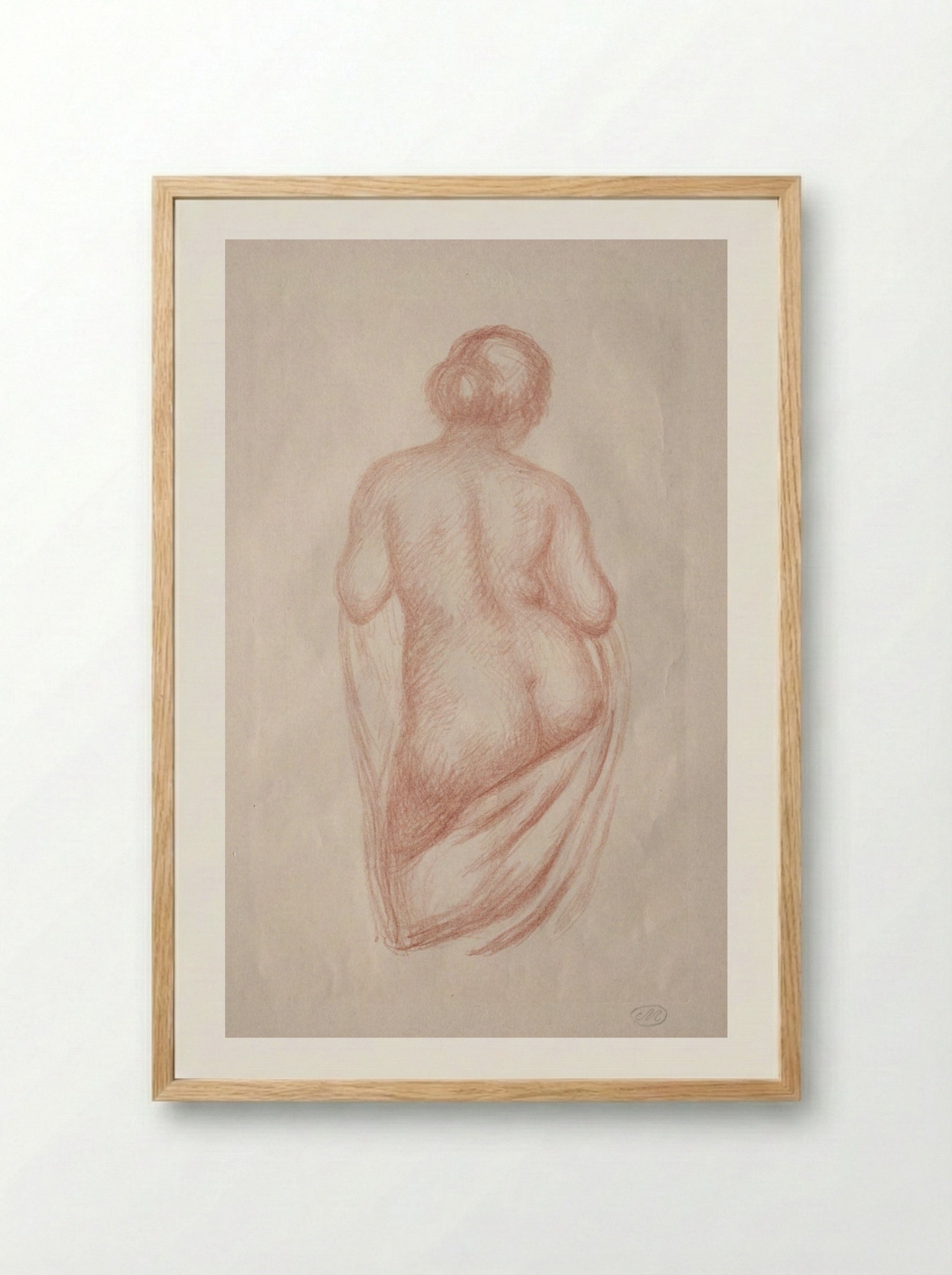 Woman Seen from the Back - Aristide Maillol - Framed Print Wood