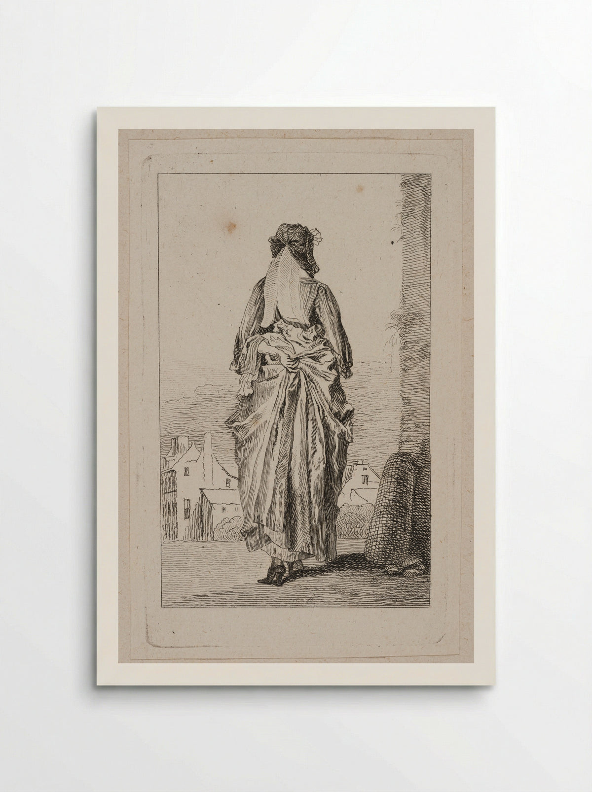 Woman Seen from the Back - Jean-Antoine Watteau - Poster