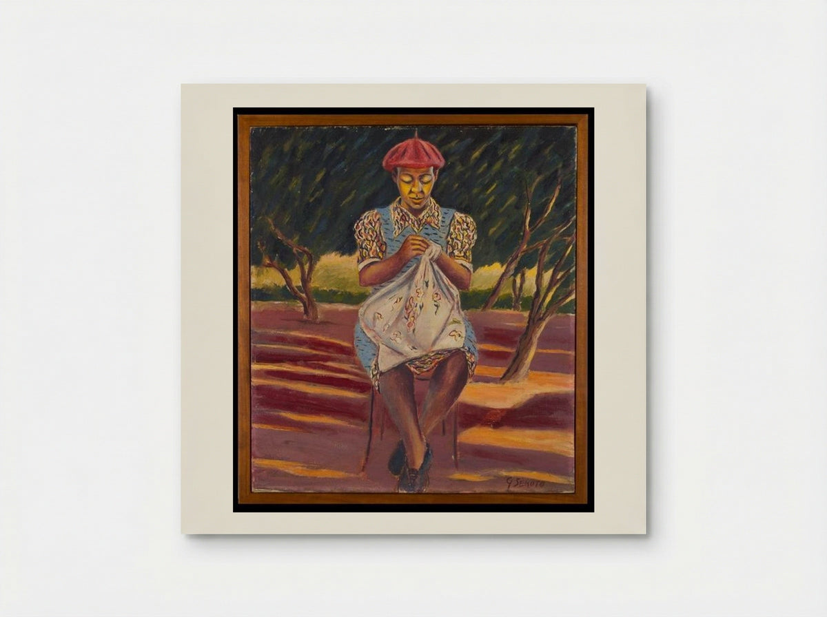 Woman Sewing (Mary Dikgiledi) - Gerard Sekoto - Poster