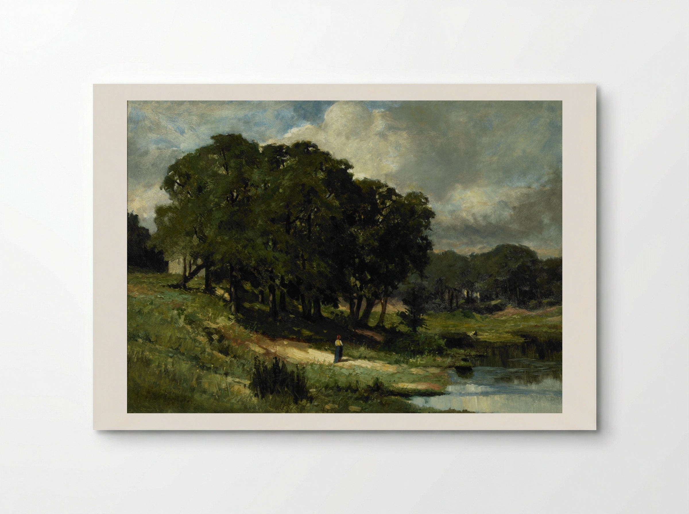 Woman Standing Near a Pond - Edward Mitchell Bannister - Poster