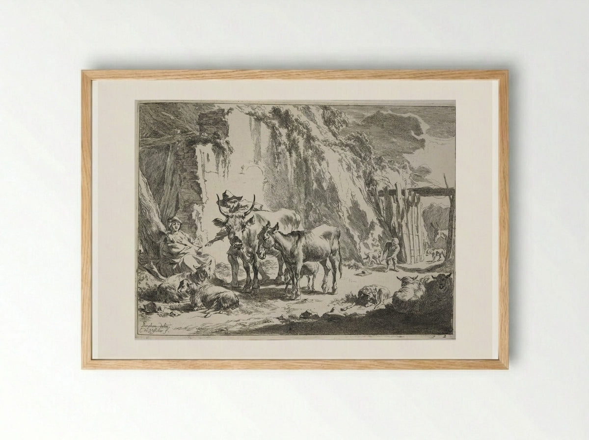 Woman Suckling a Child - Cornelis Visscher - Framed Print Wood