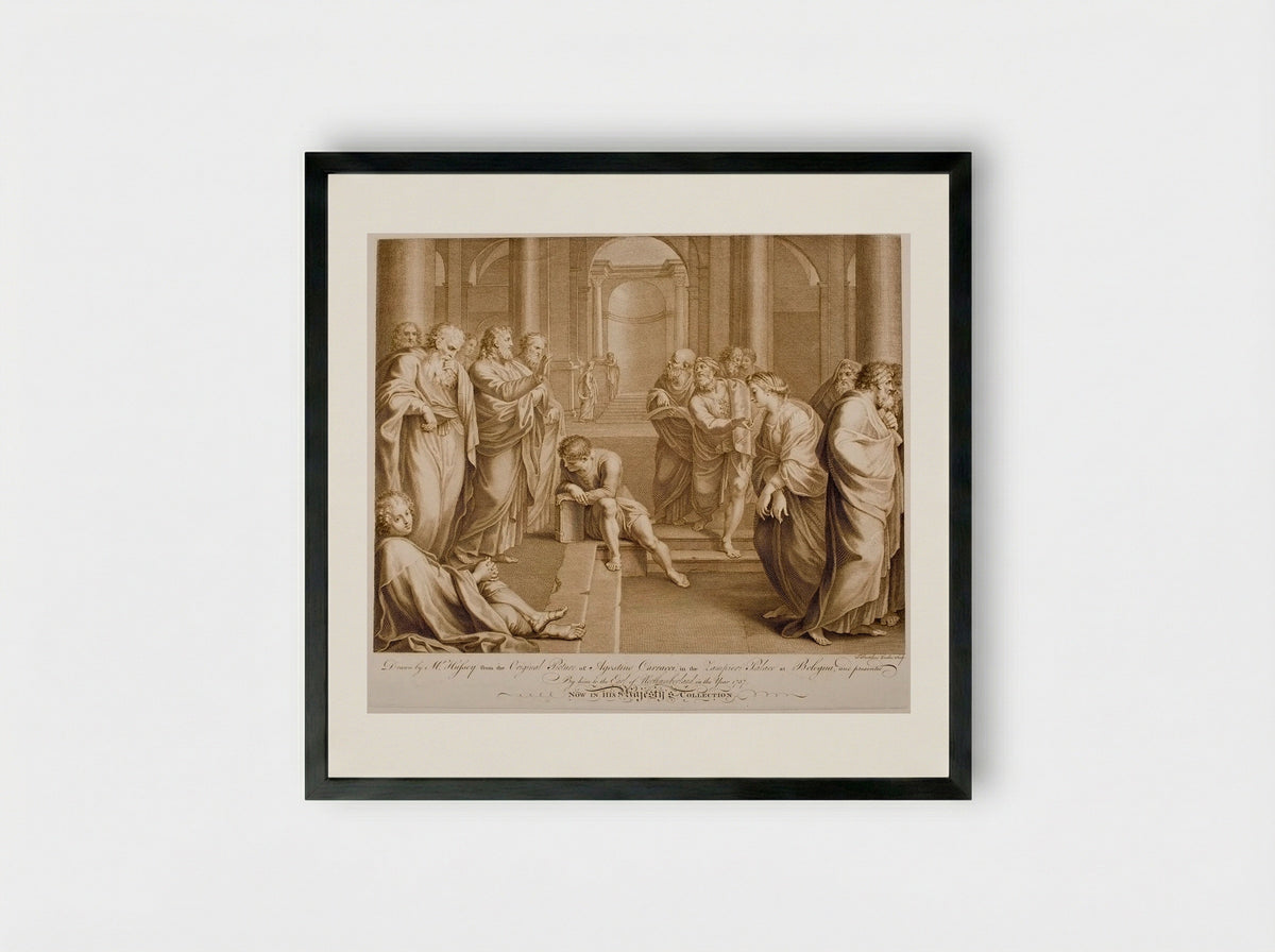 Woman Taken in Adultery - Francesco Bartolozzi - Framed Print Black