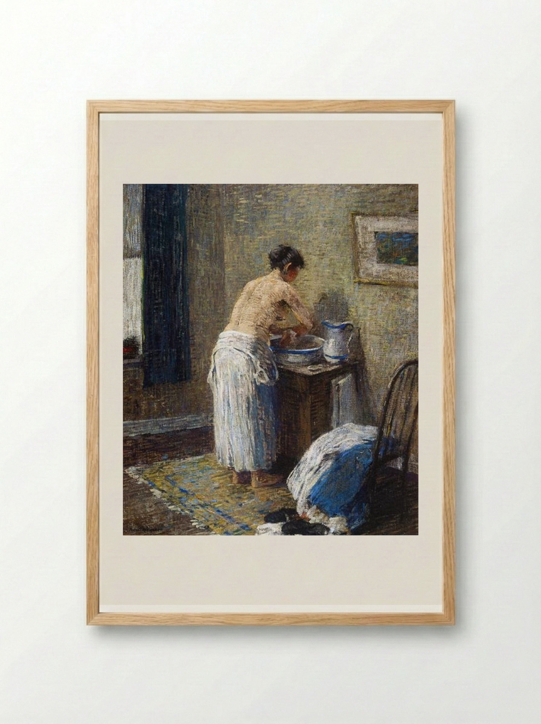 Woman Washing - Robert Spencer - Framed Print Wood