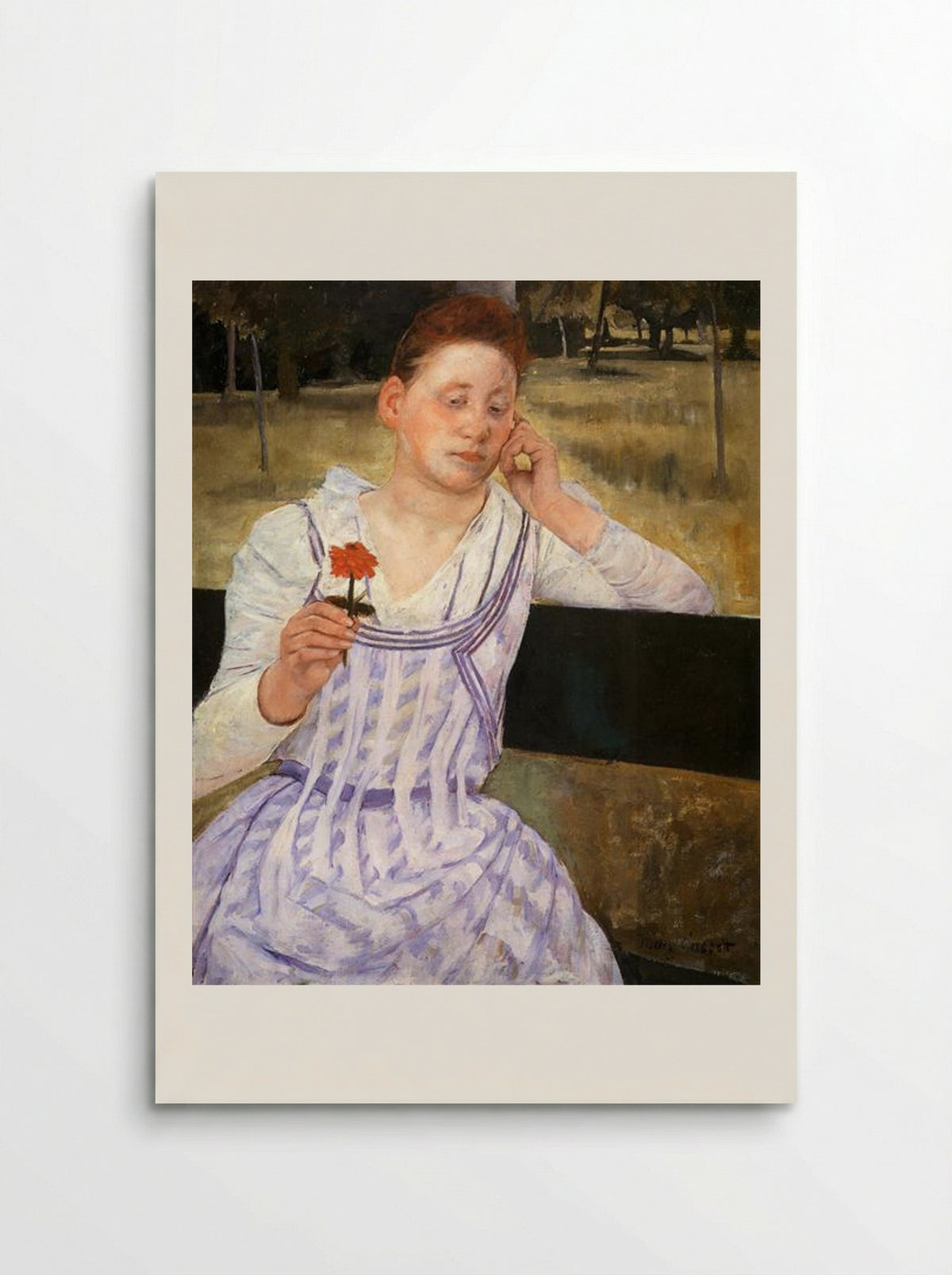 Woman With A Red Zinnia - Mary Cassatt - Poster