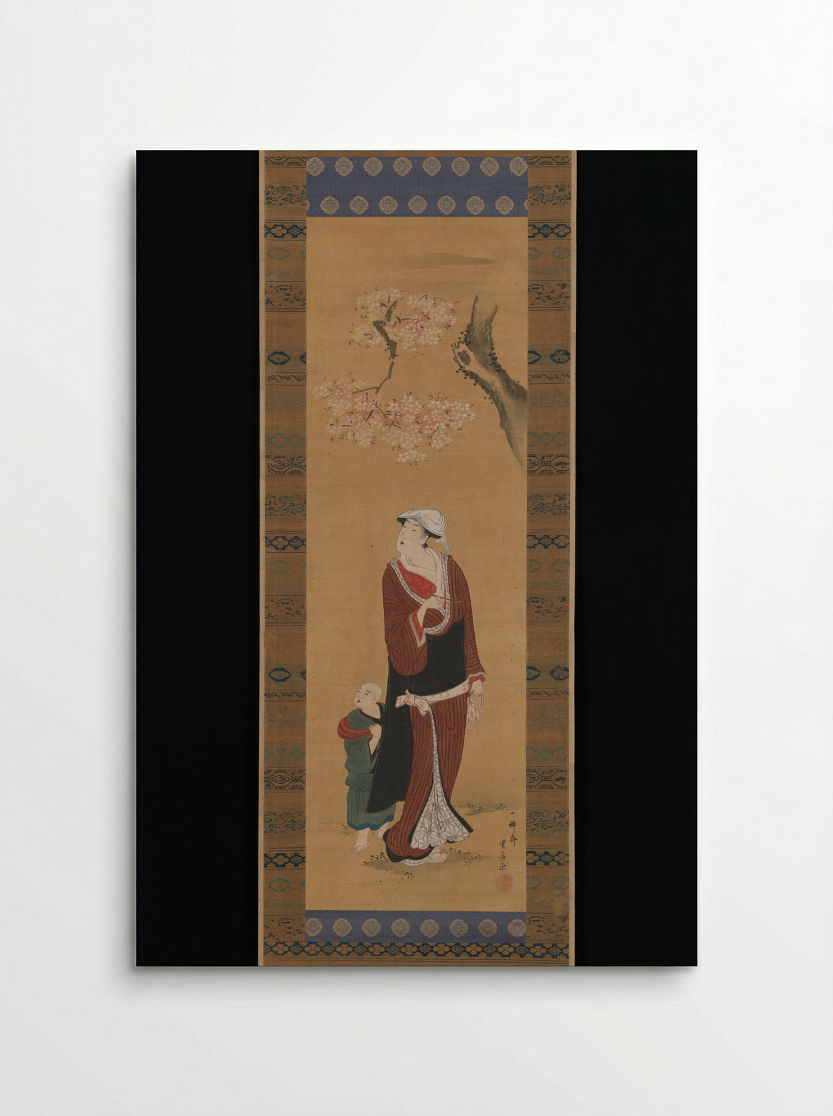 Woman and Child Beneath Cherry Blossoms - Utagawa Toyohiro - Poster