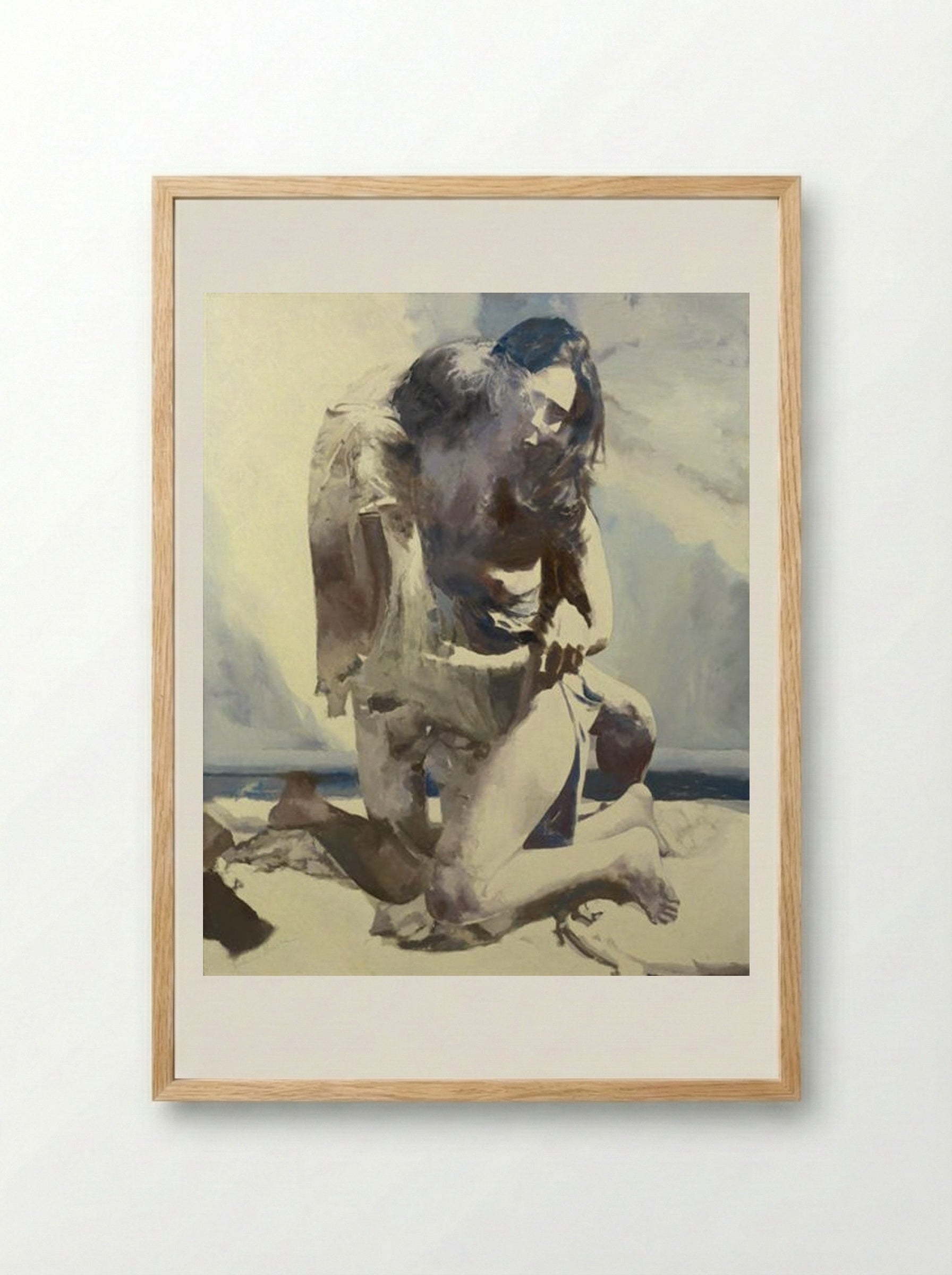 Woman and Man by the Sea - Balcomb Greene - Framed Print Wood