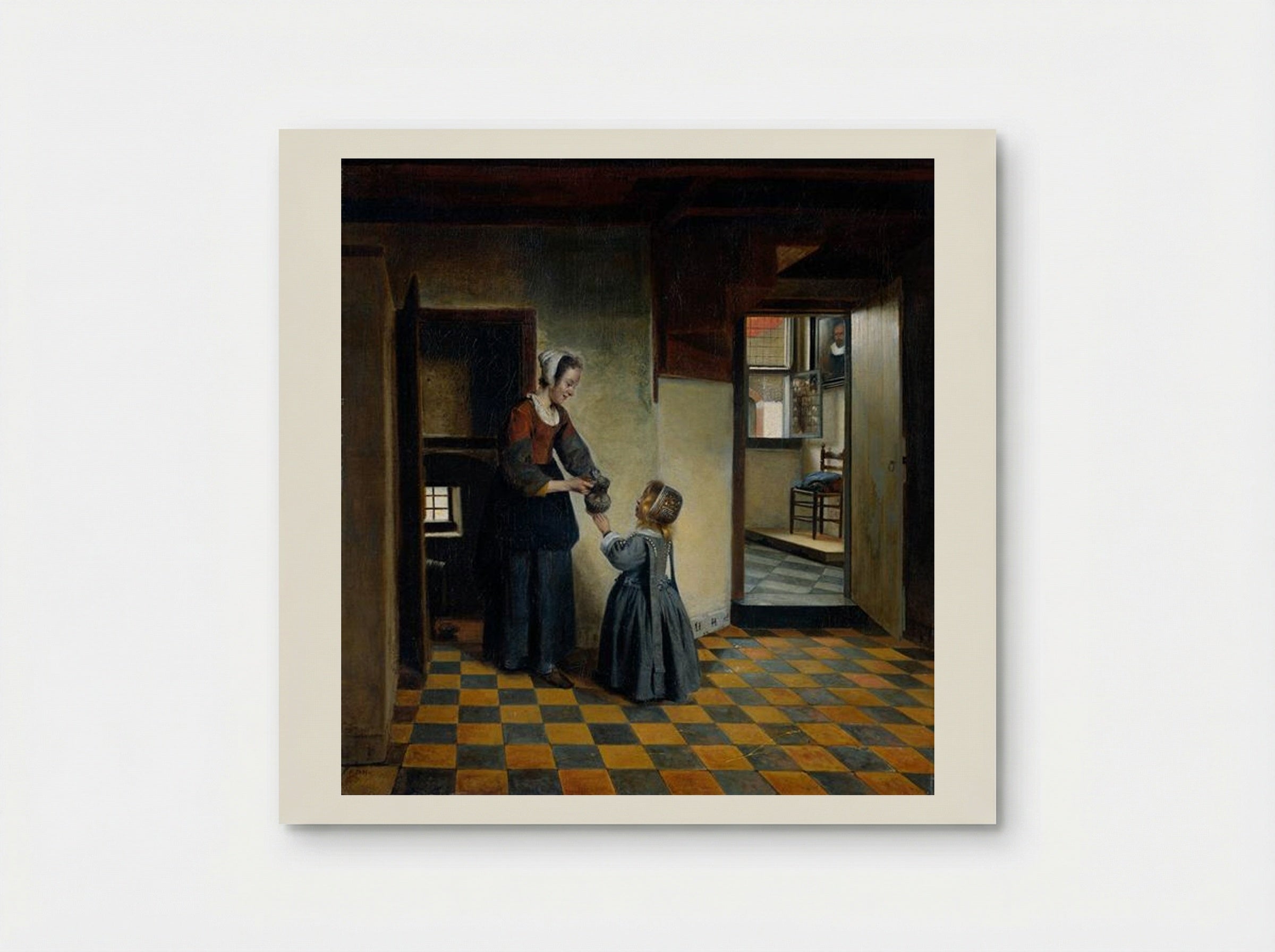 Woman and a Child in a Pantry - Pieter de Hooch - Poster