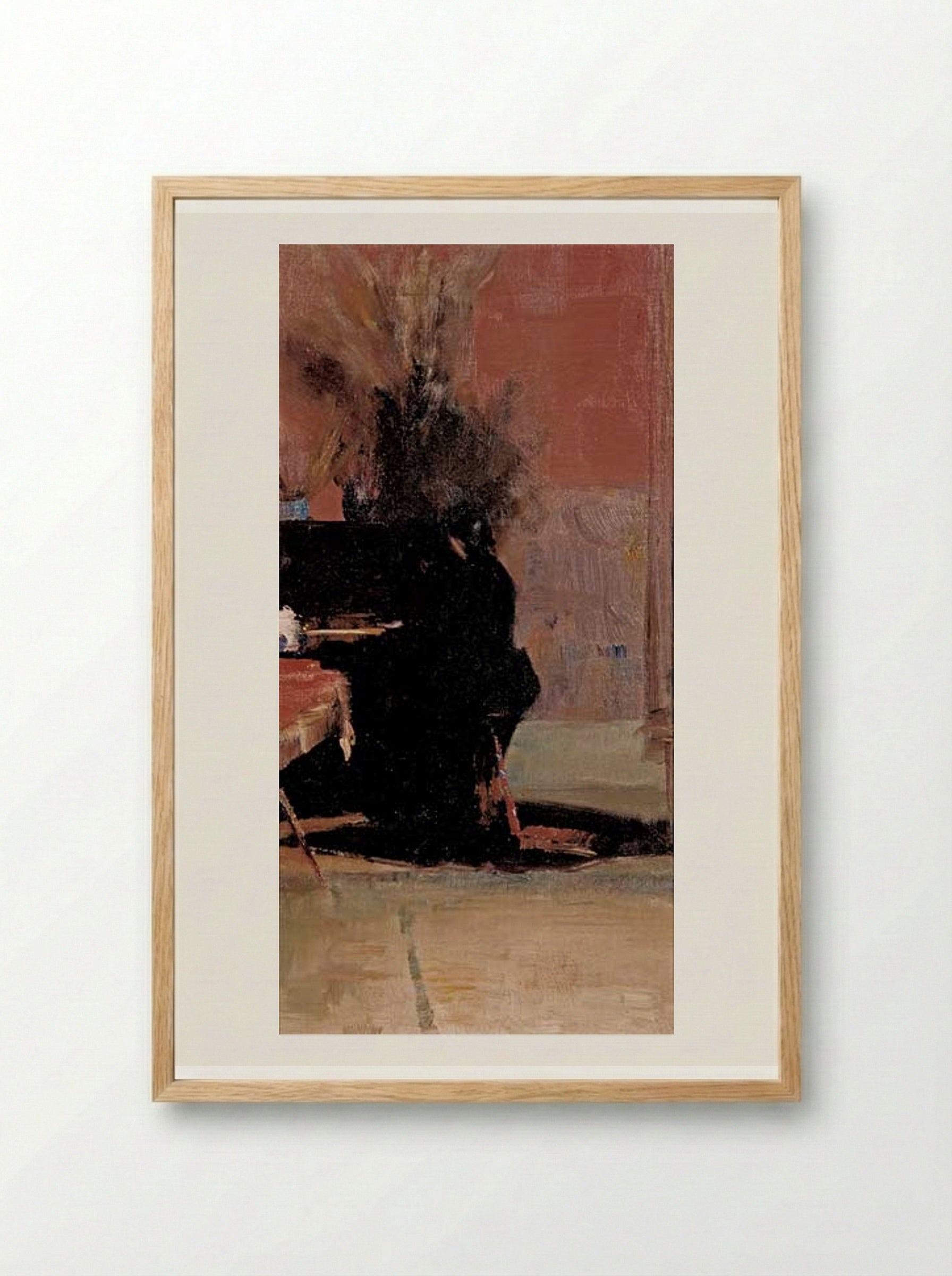 Woman at the Piano - Tom Roberts - Framed Print Wood