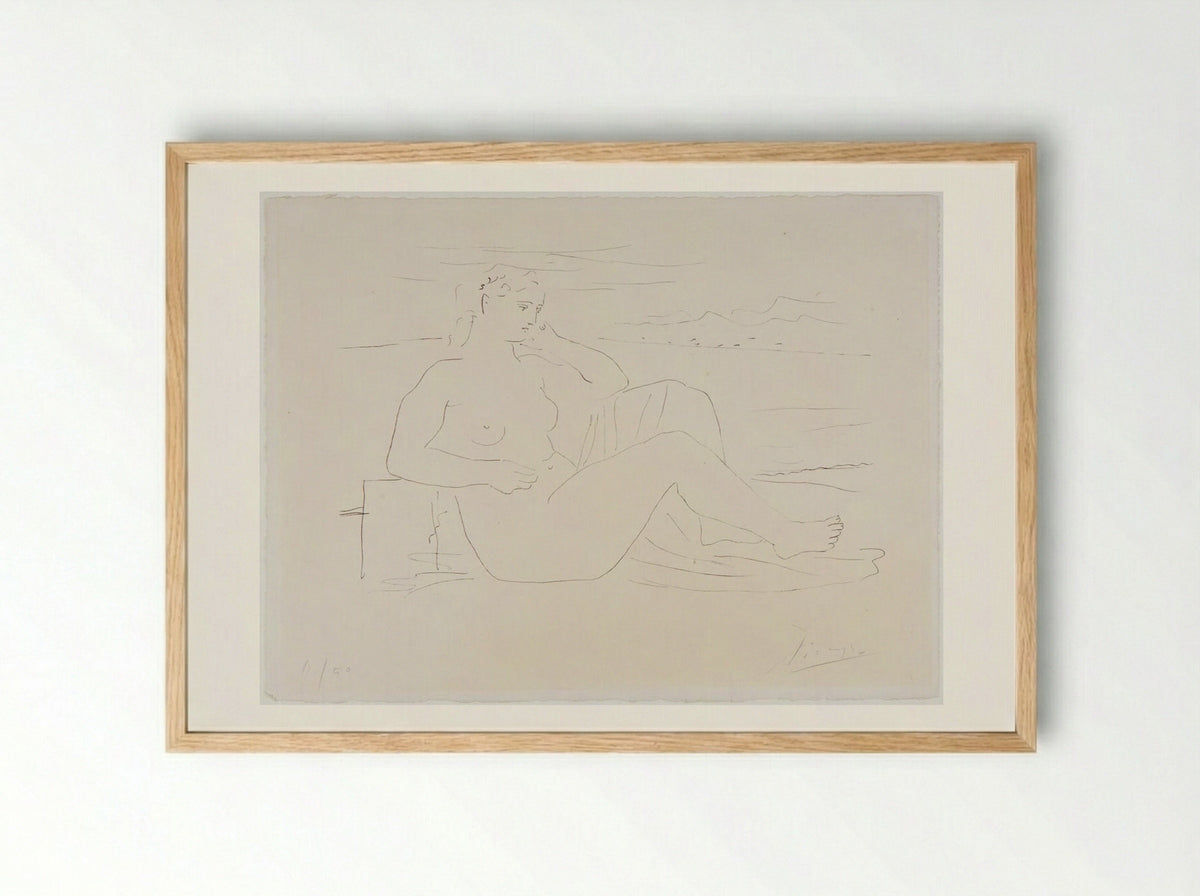 Woman beside the Sea - Pablo Picasso - Framed Print Wood