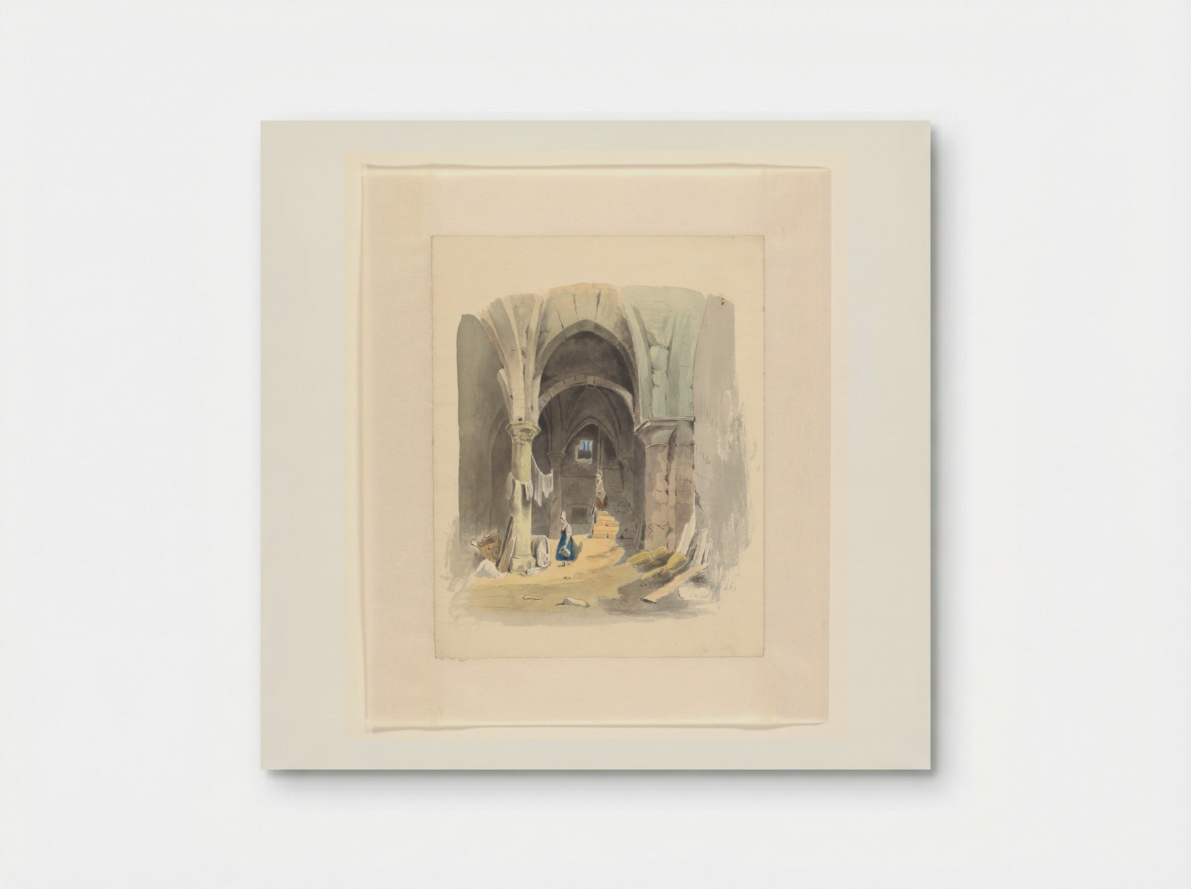 Woman by a Wine Cask in a Cellar - Johannes van Reijn - Poster