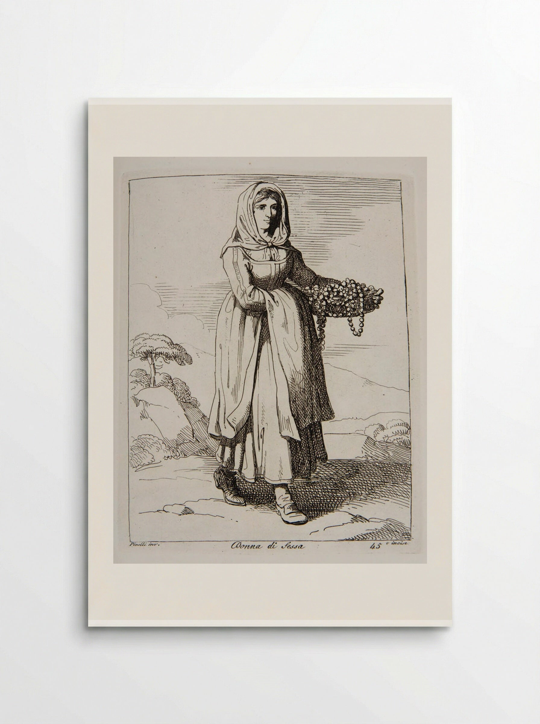 Woman from Sessa - Bartolomeo Pinelli - Poster