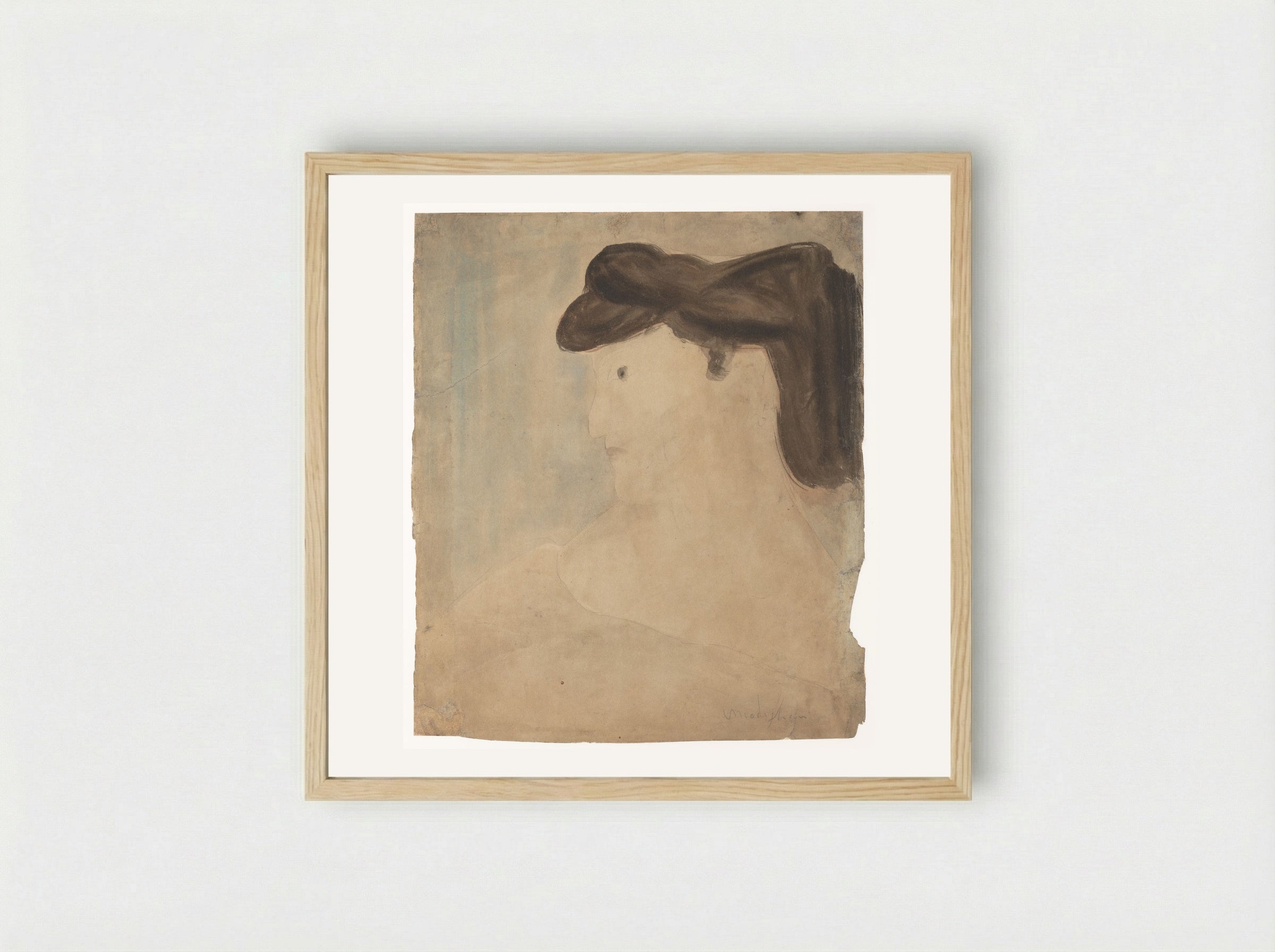 Woman in Profile - Amedeo Modigliani - Framed Print Wood