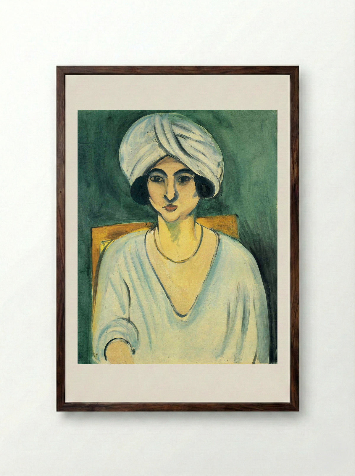 Woman in Turban (Lorette) - Henri Matisse - Framed Print Dark Wood