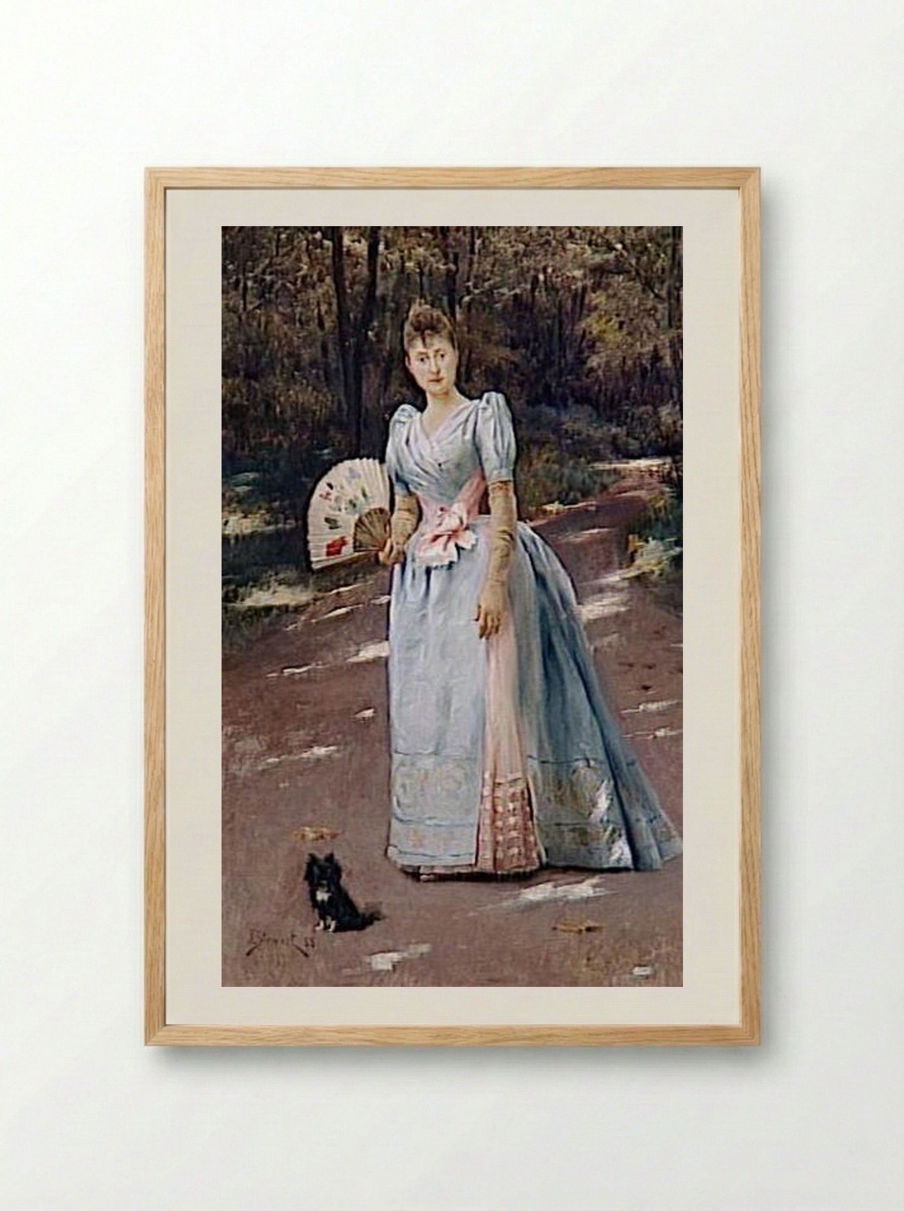 Woman in a Garden - Julius LeBlanc Stewart - Framed Print Wood