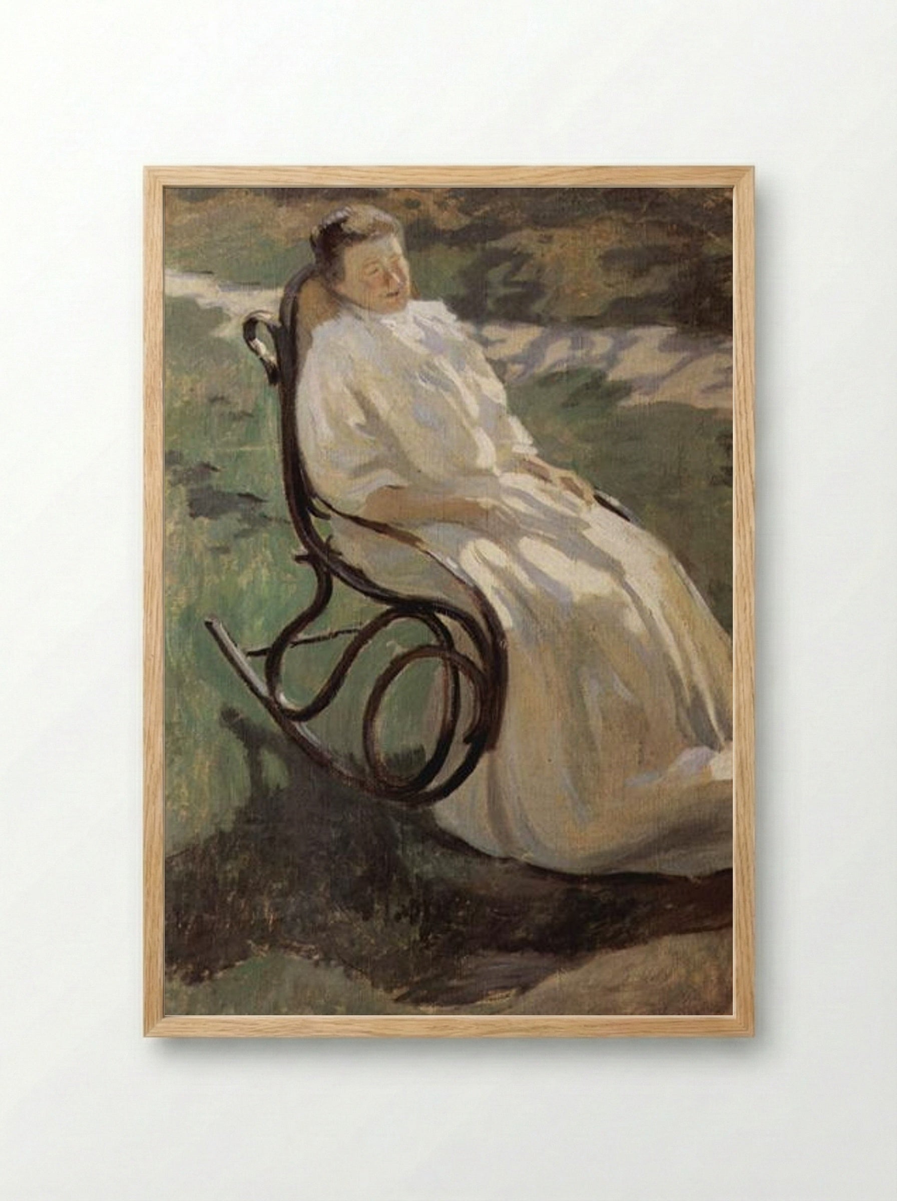 Woman in a Rocking Chair - Victor Borisov-Musatov - Framed Print Wood