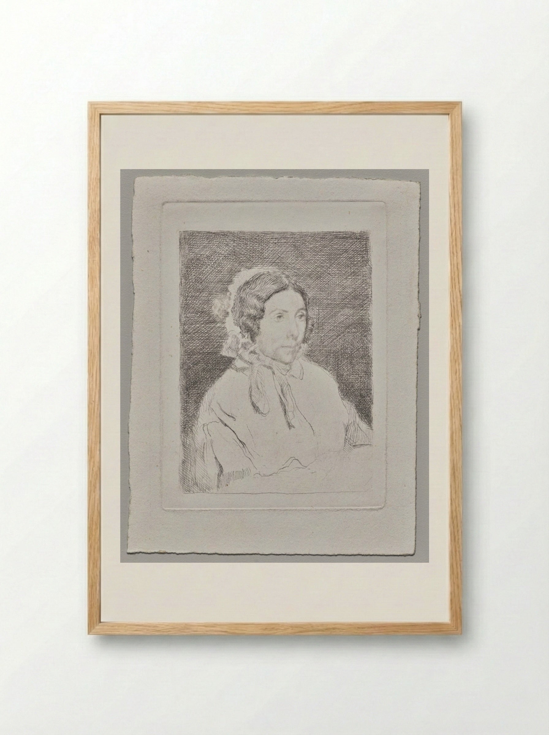 Woman in a Ruffled Cap - Edgar Degas - Framed Print Wood