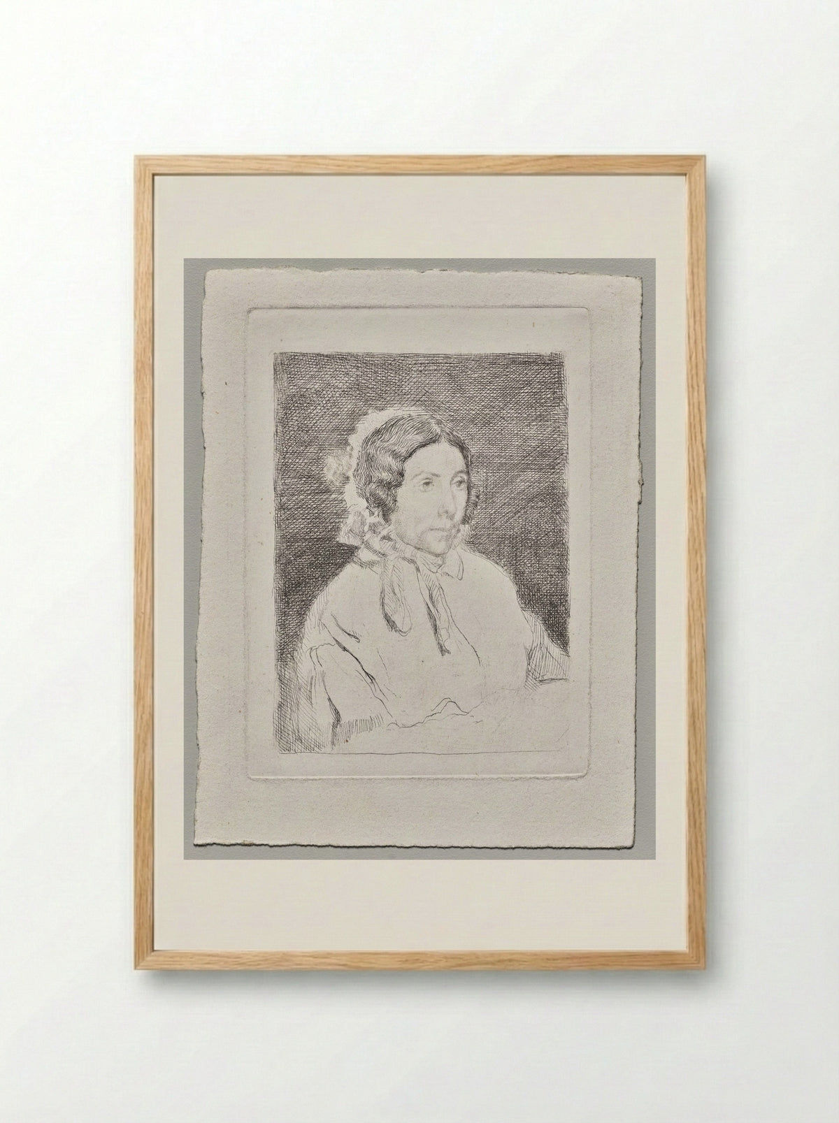 Woman in a Ruffled Cap - Edgar Degas - Framed Print Wood