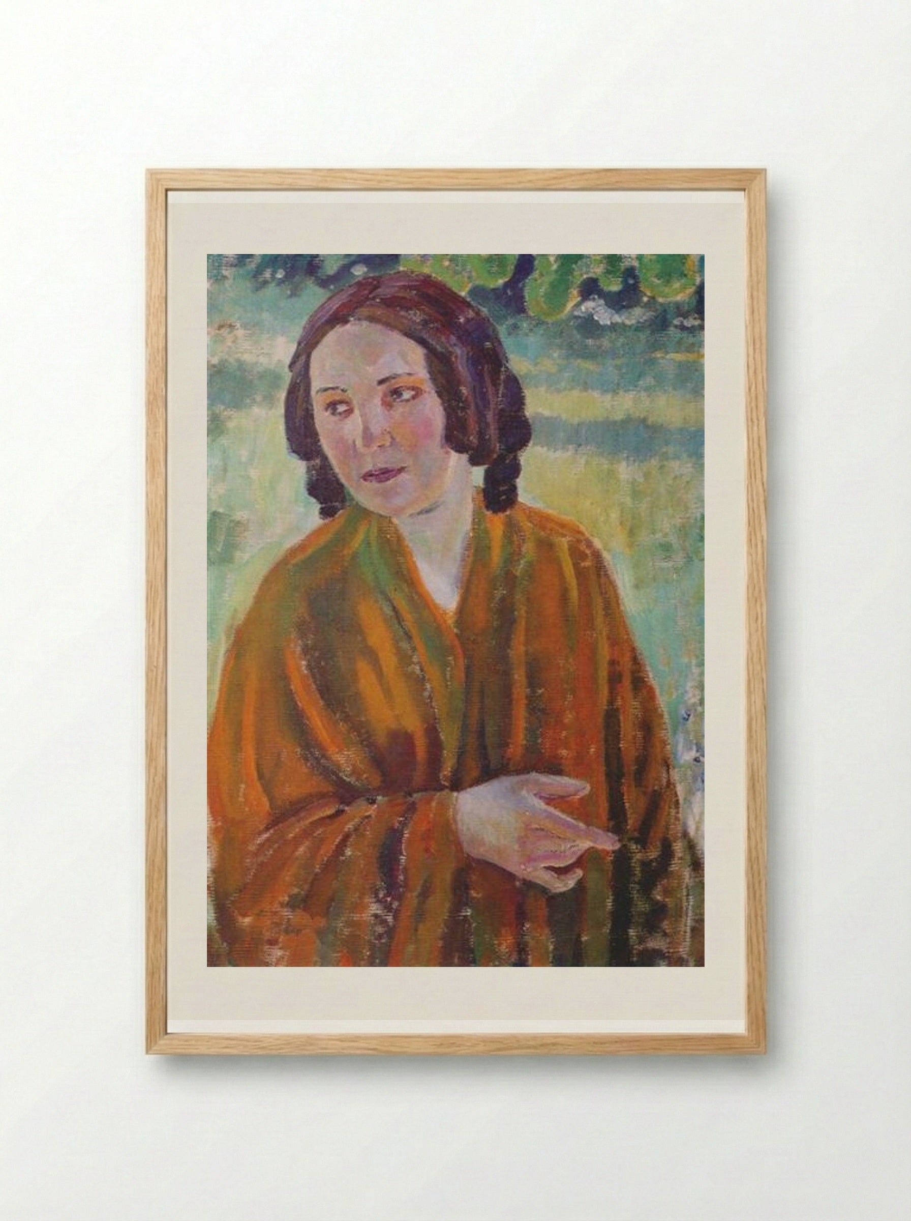 Woman in a Yellow Shawl - Victor Borisov-Musatov - Framed Print Wood