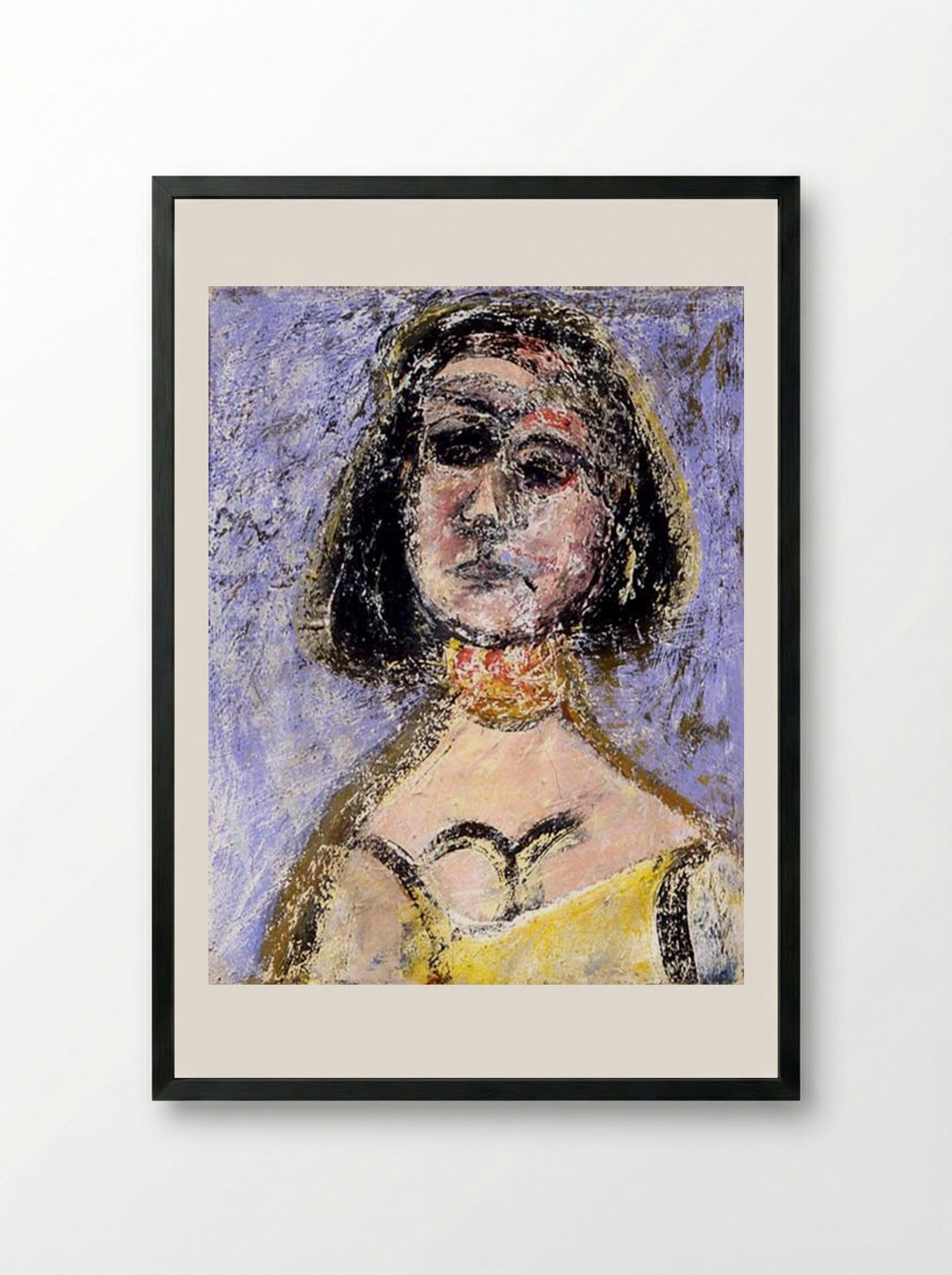 Woman with Necklace Marquette - Arshile Gorky - Framed Print Black