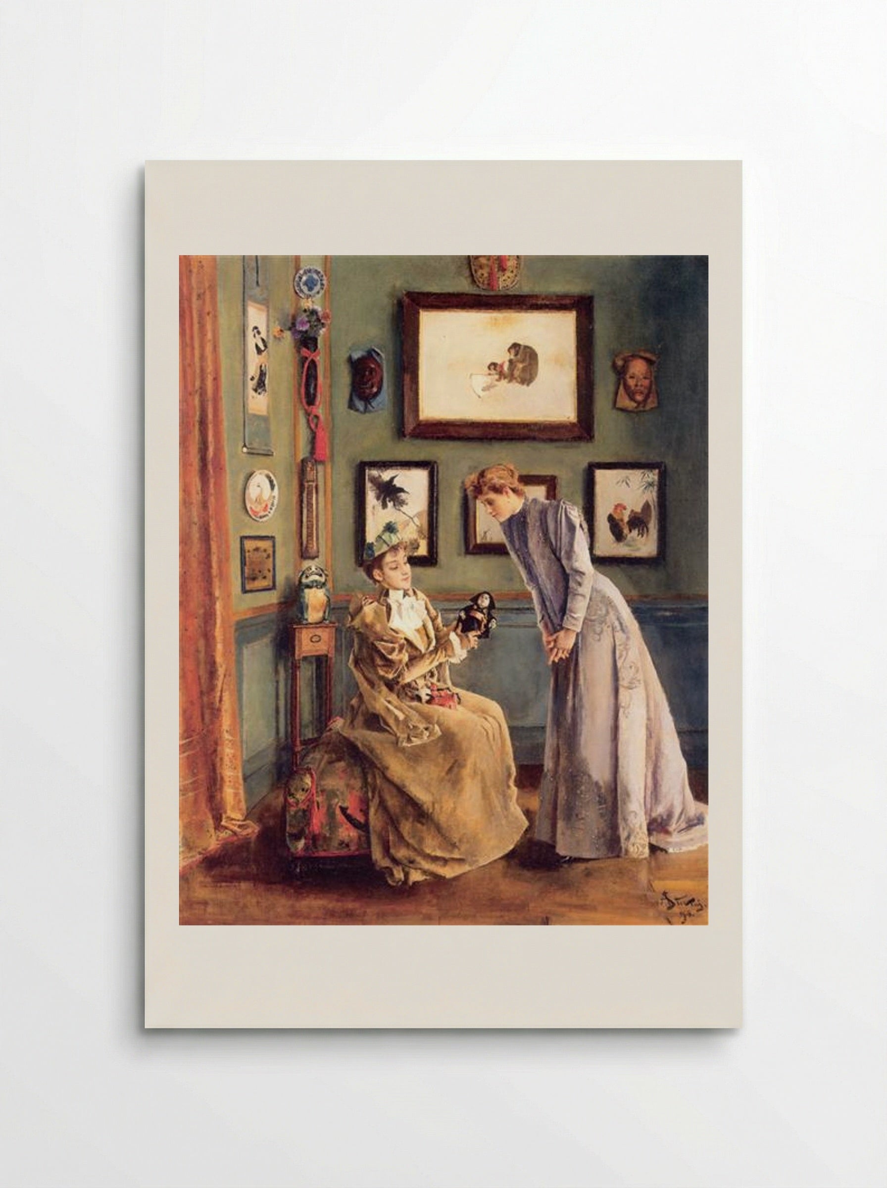 Woman with a Japanese Doll - Alfred Stevens - Poster