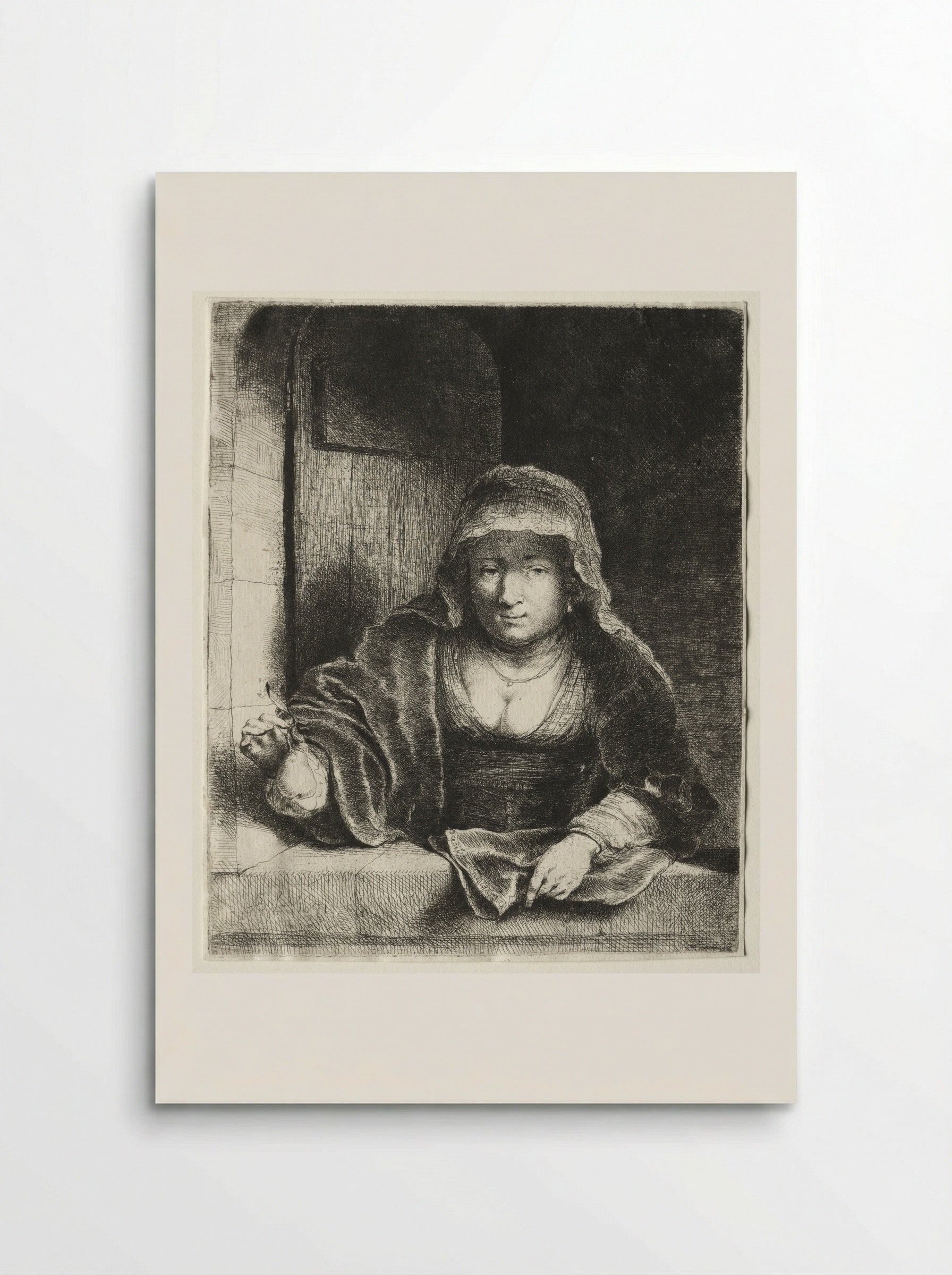 Woman with a Pear - Ferdinand Bol - Poster