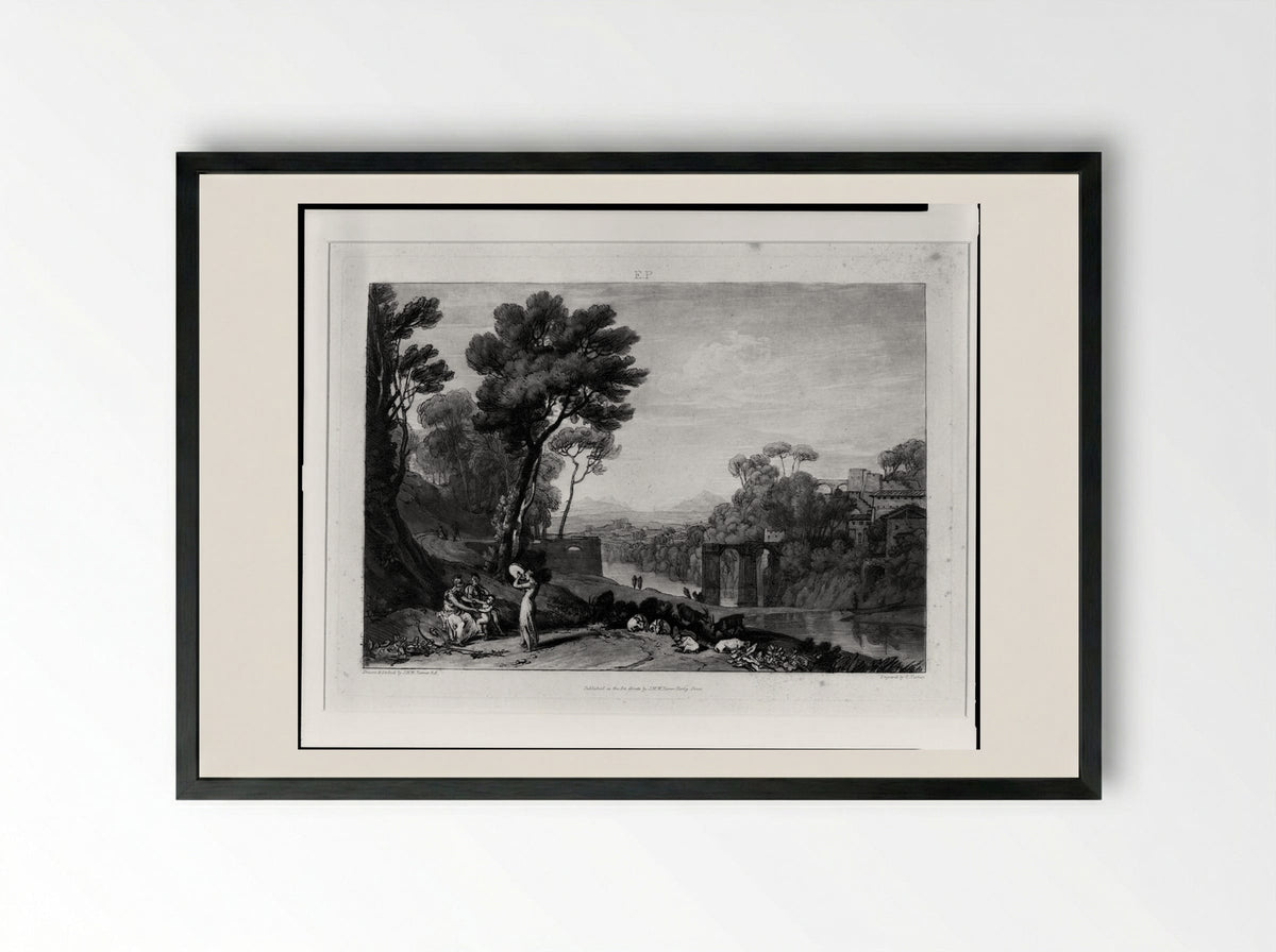 Woman with a Tambourine - Charles Turner - Framed Print Black